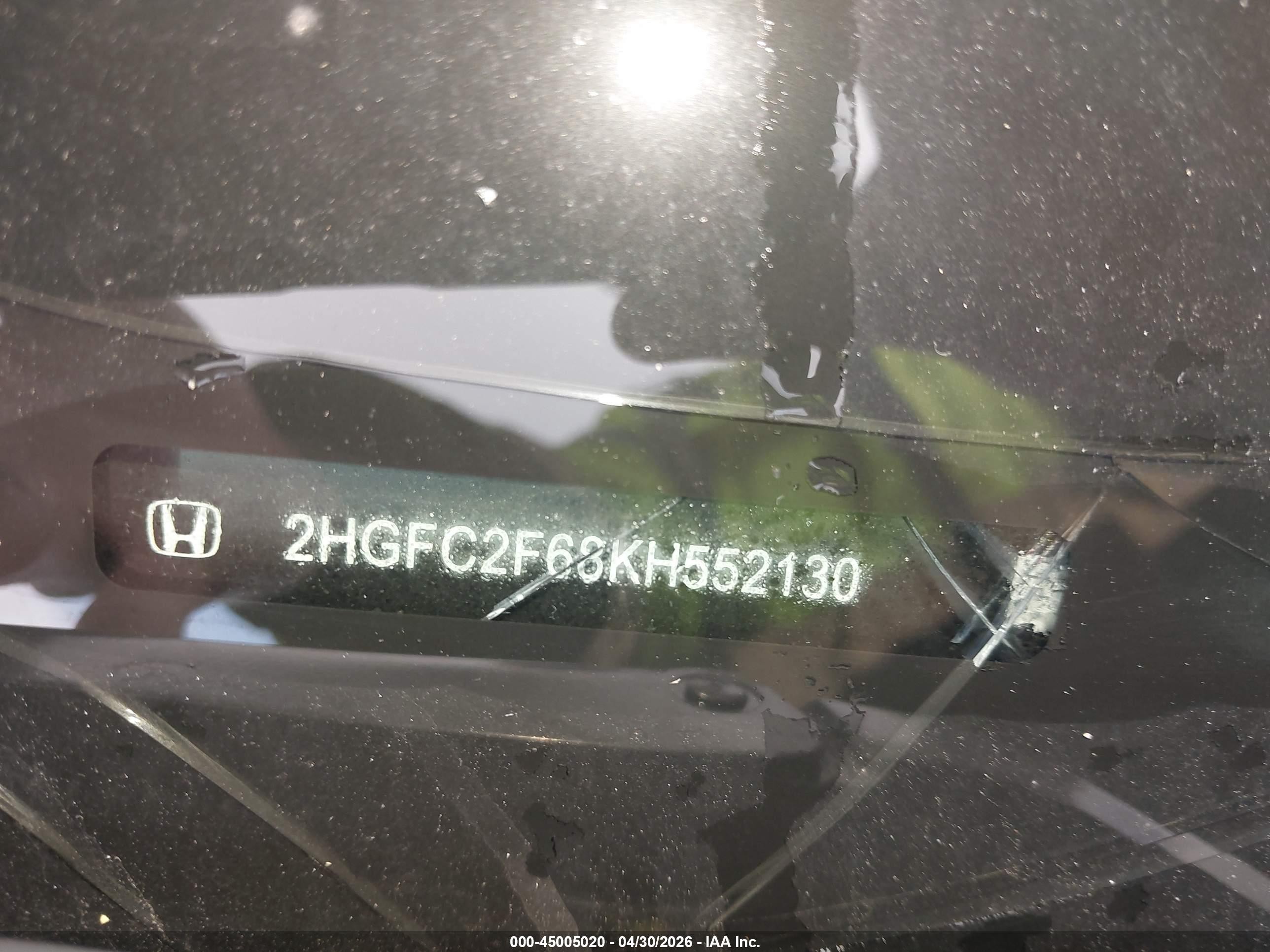 2019 Honda Civic Lx Gray vin: 2HGFC2F68KH552130