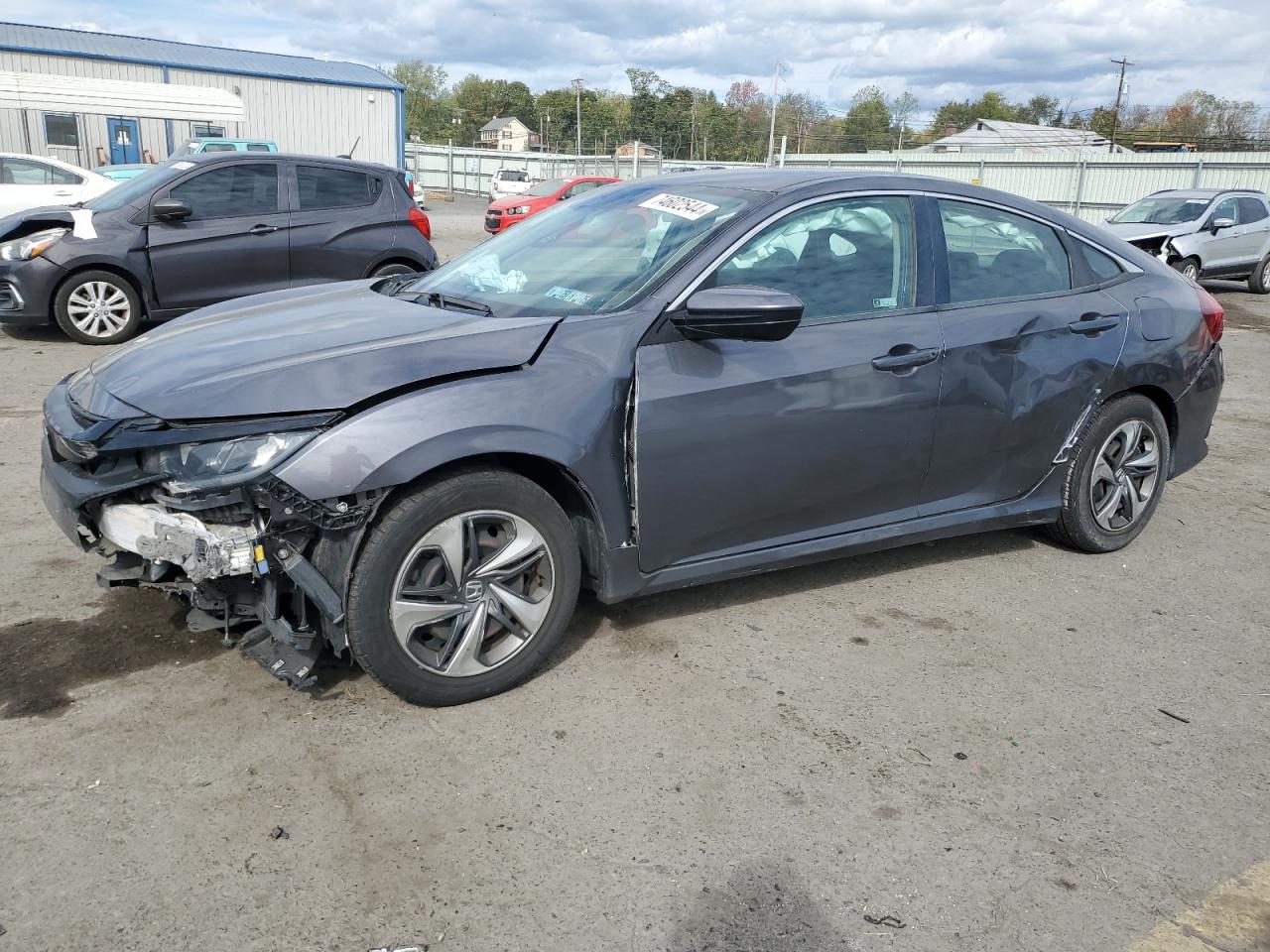 2019 Honda Civic Lx Gray vin: 2HGFC2F68KH606557