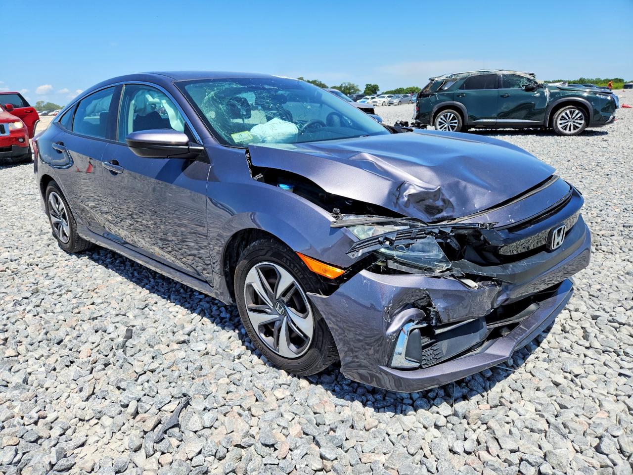 2019 Honda Civic Lx Gray vin: 2HGFC2F6XKH513104