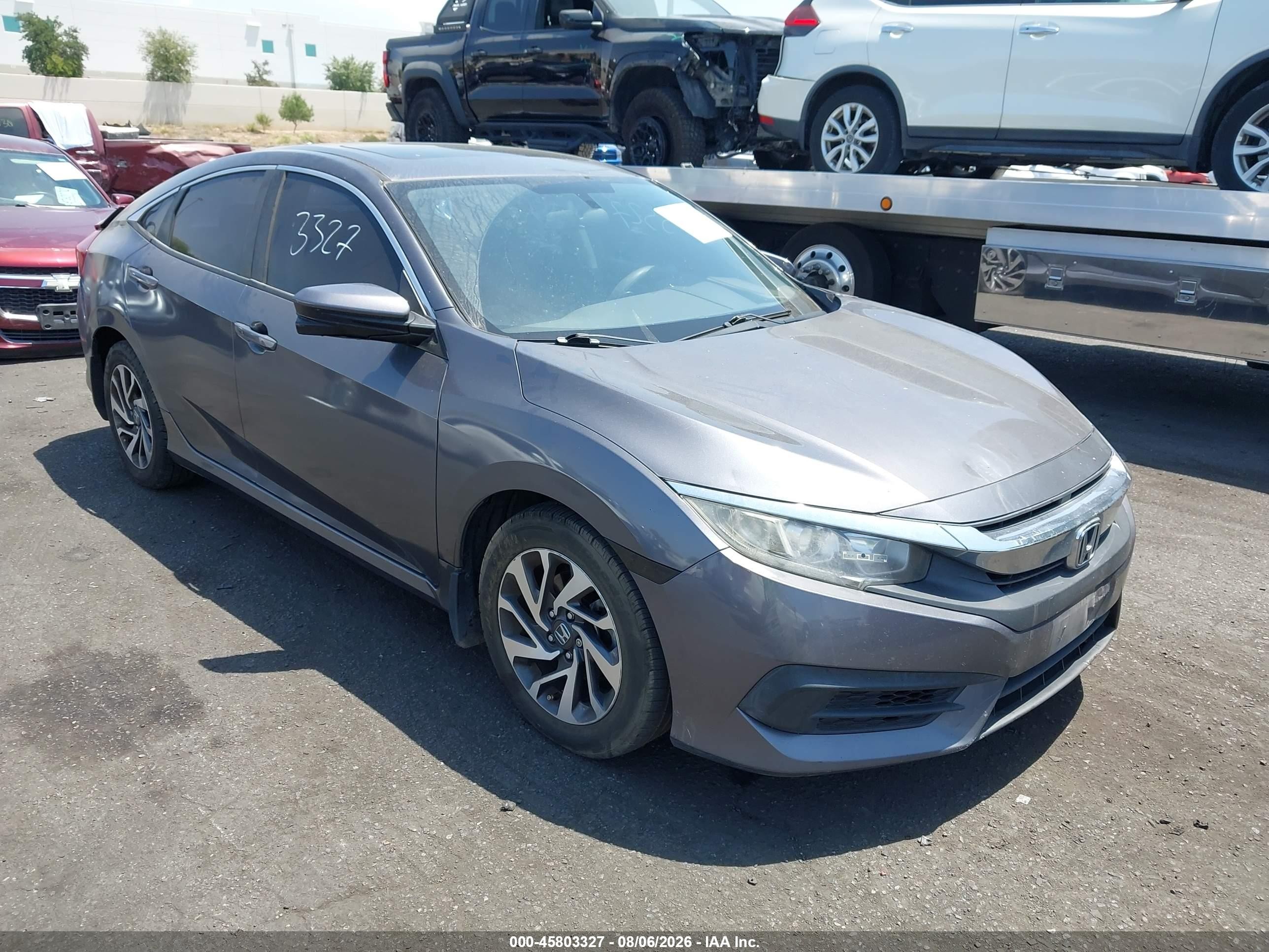 2017 Honda Civic Ex Gray vin: 2HGFC2F71HH521318