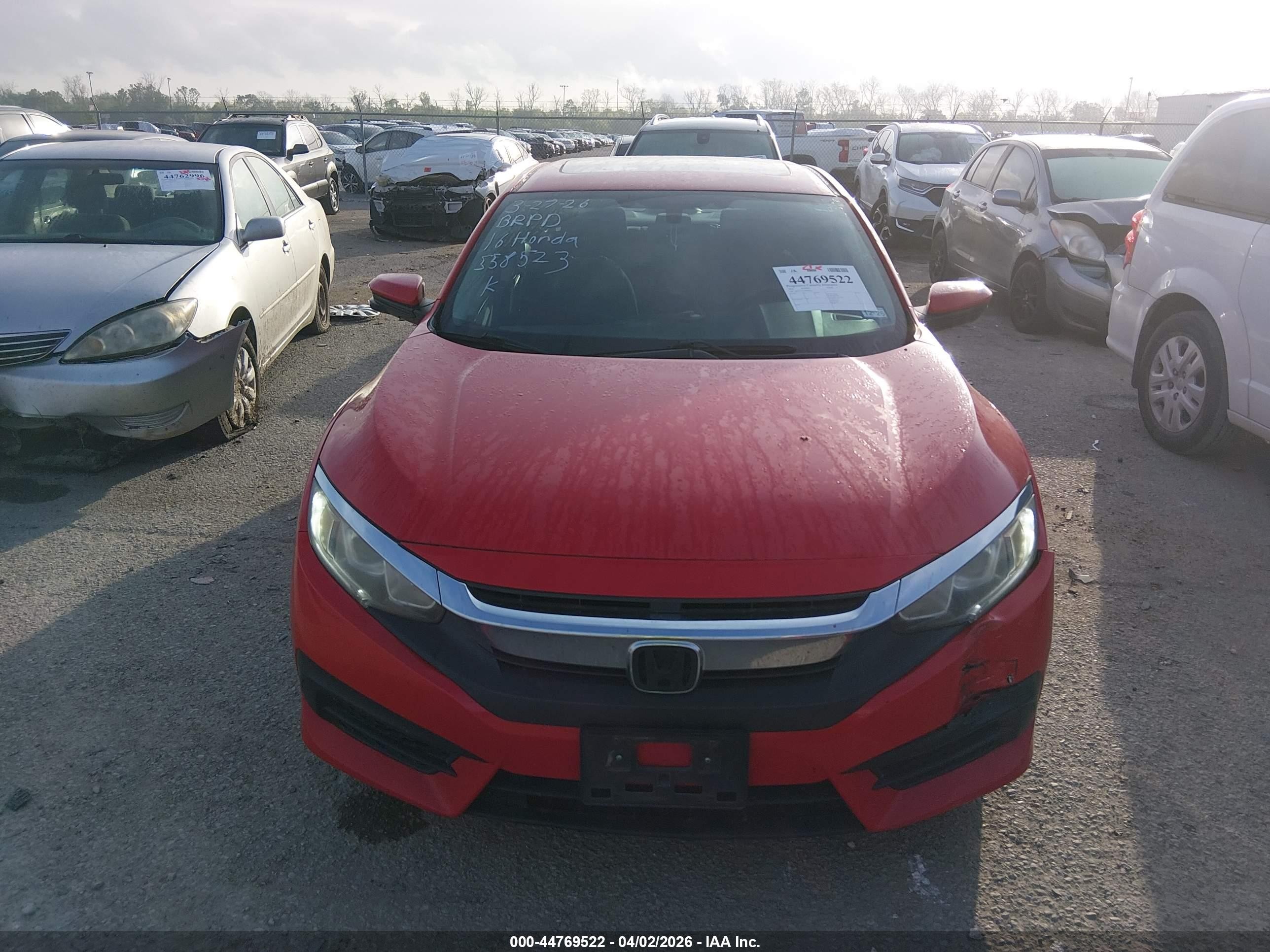 2016 Honda Civic Ex Red vin: 2HGFC2F72GH558523