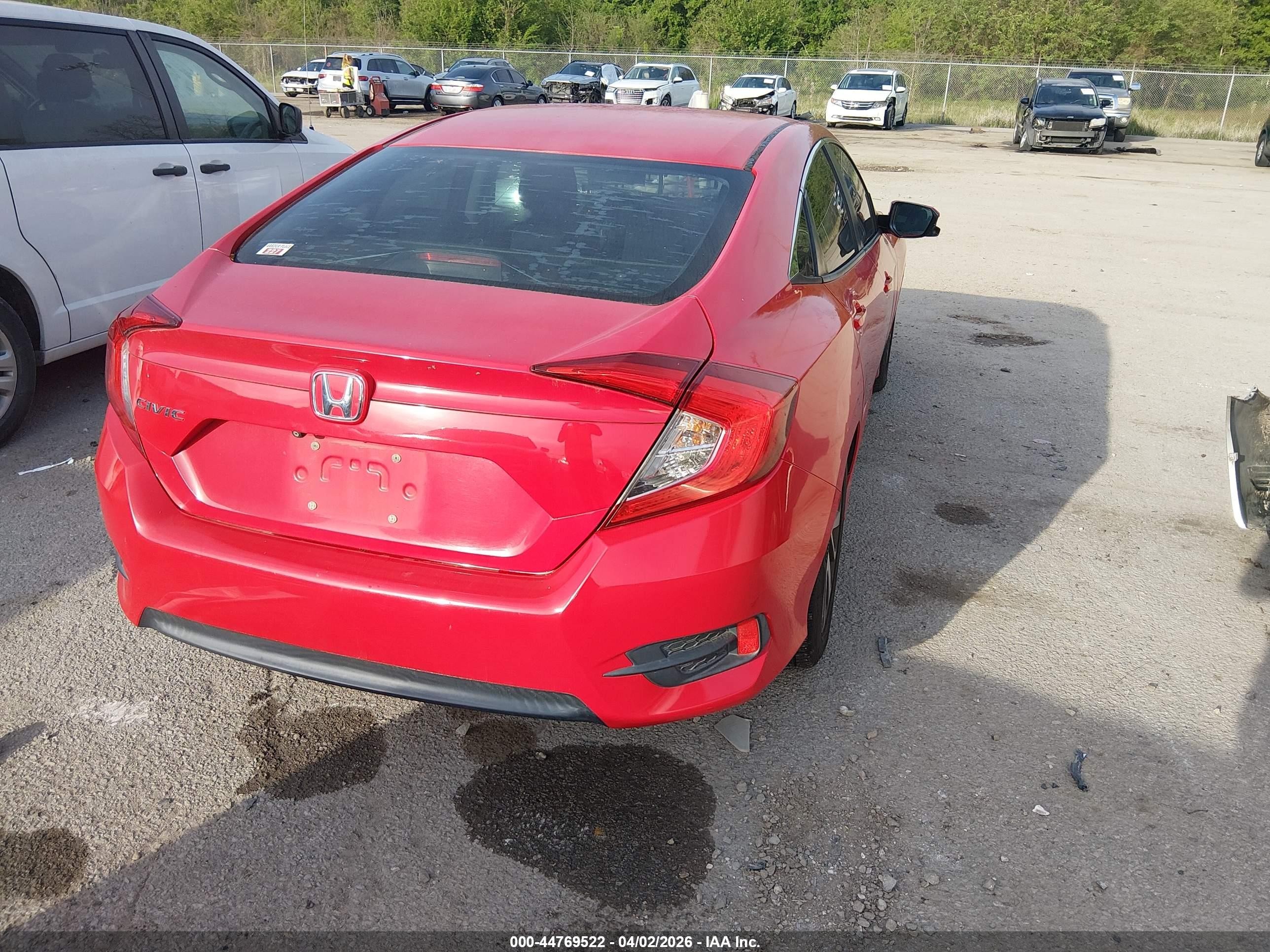 2016 Honda Civic Ex Red vin: 2HGFC2F72GH558523