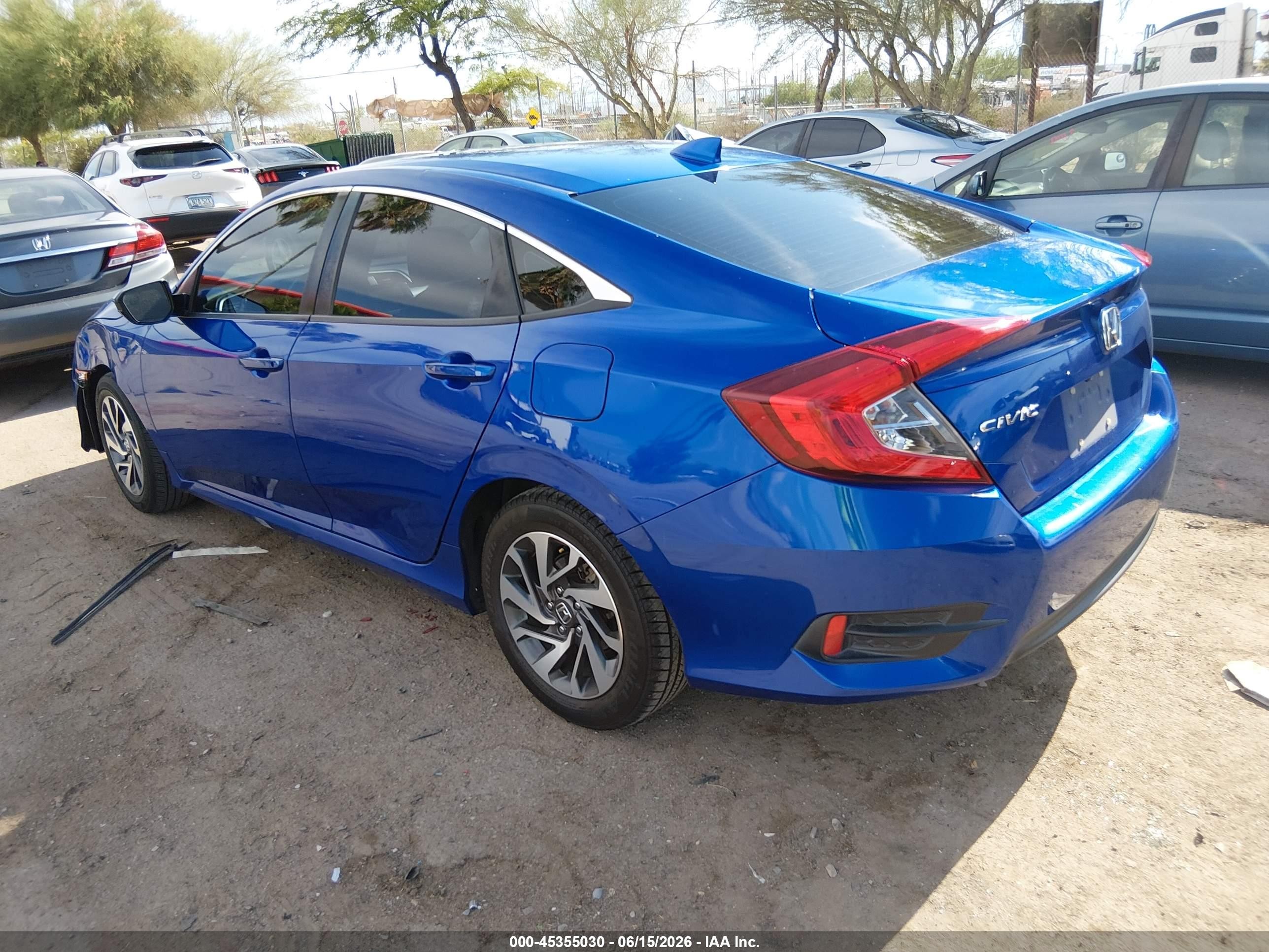 2018 Honda Civic Ex Blue vin: 2HGFC2F73JH552737
