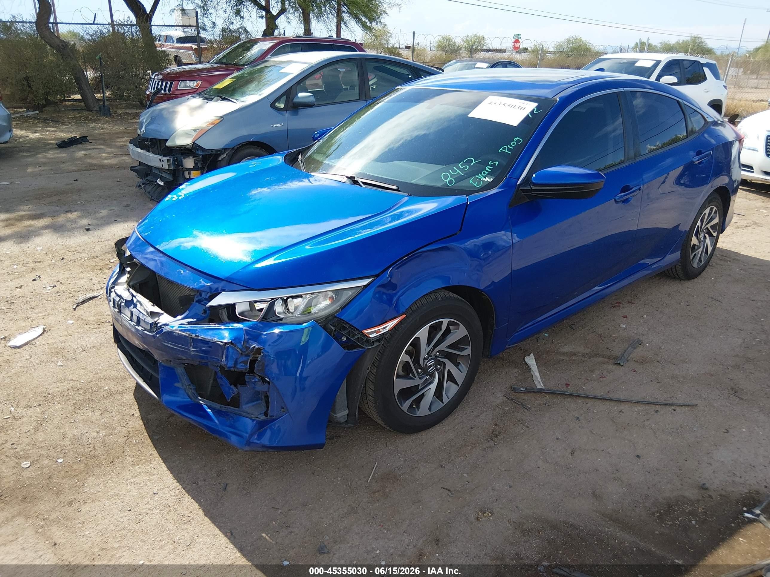 2018 Honda Civic Ex Blue vin: 2HGFC2F73JH552737