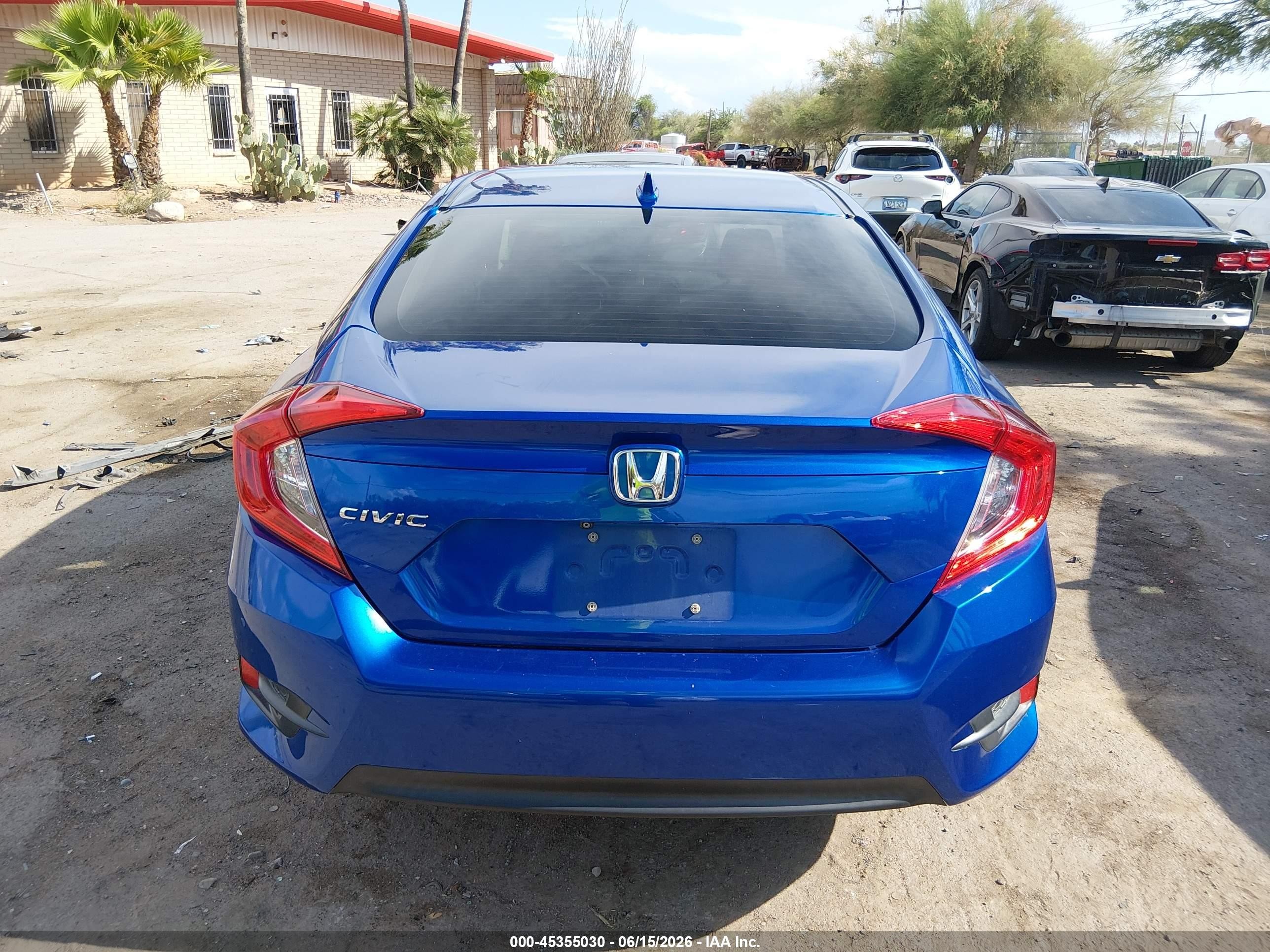 2018 Honda Civic Ex Blue vin: 2HGFC2F73JH552737