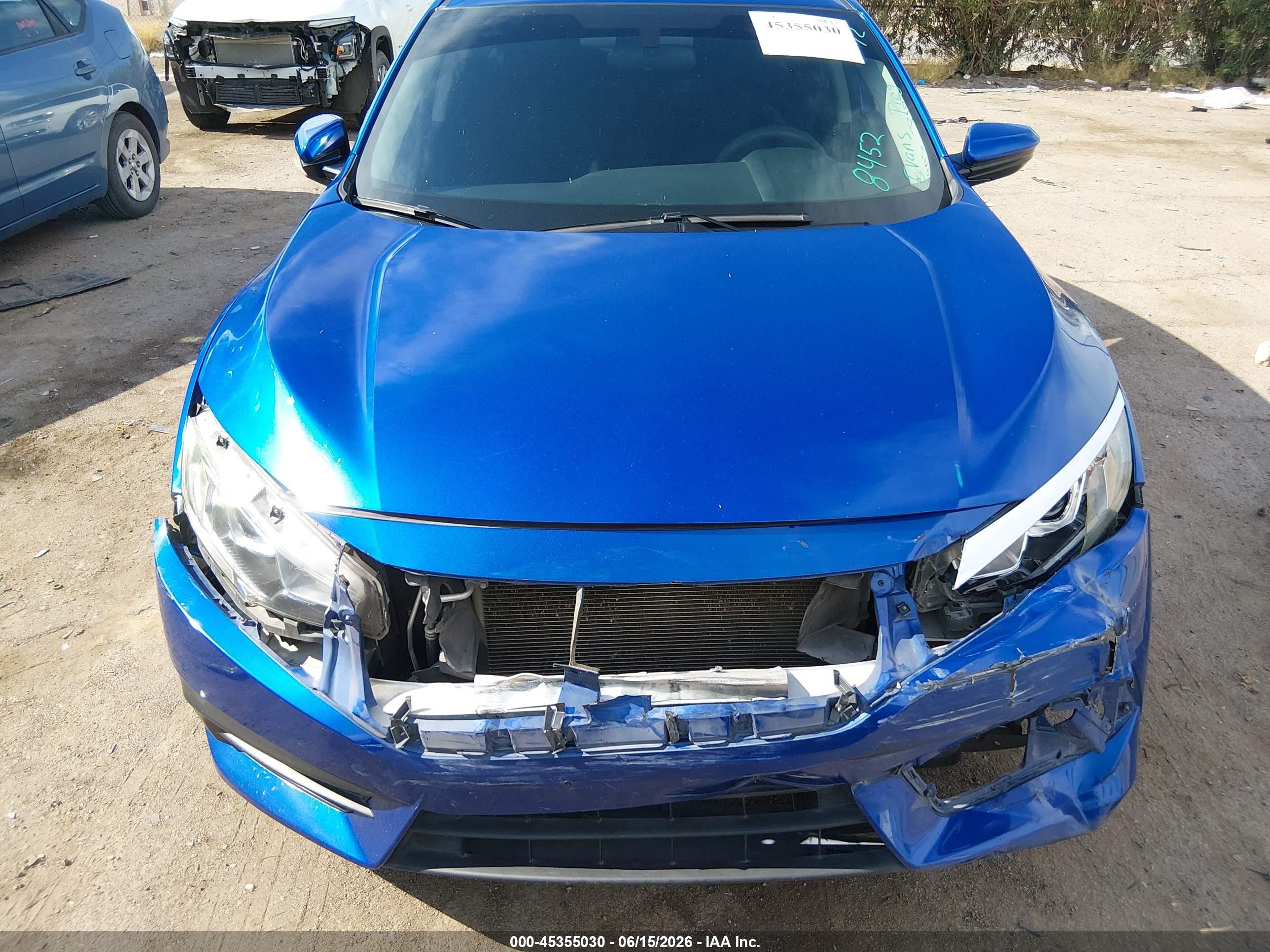 2018 Honda Civic Ex Blue vin: 2HGFC2F73JH552737