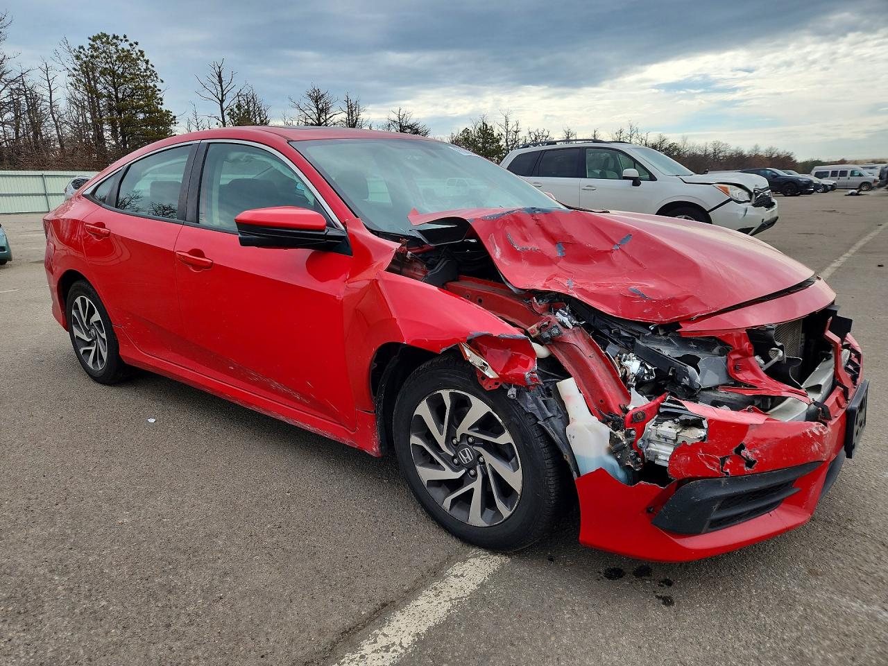2018 Honda Civic Ex Red vin: 2HGFC2F73JH554486