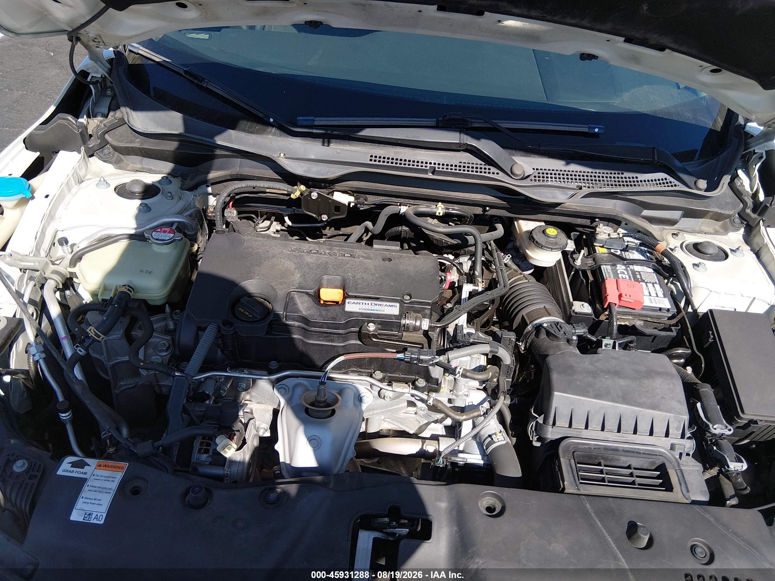 2016 Honda Civic Ex Белый vin: 2HGFC2F75GH577552