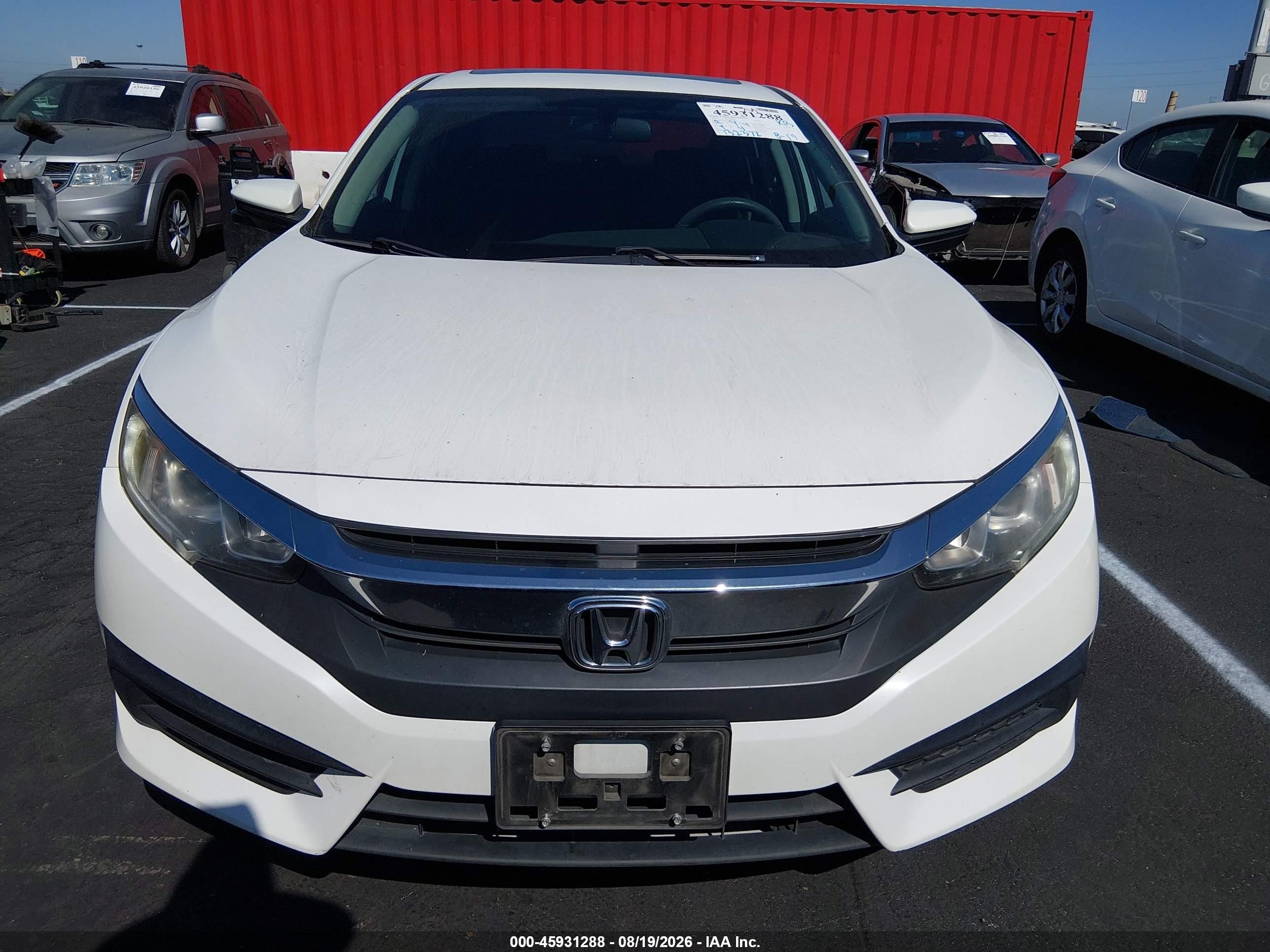 2016 Honda Civic Ex Белый vin: 2HGFC2F75GH577552