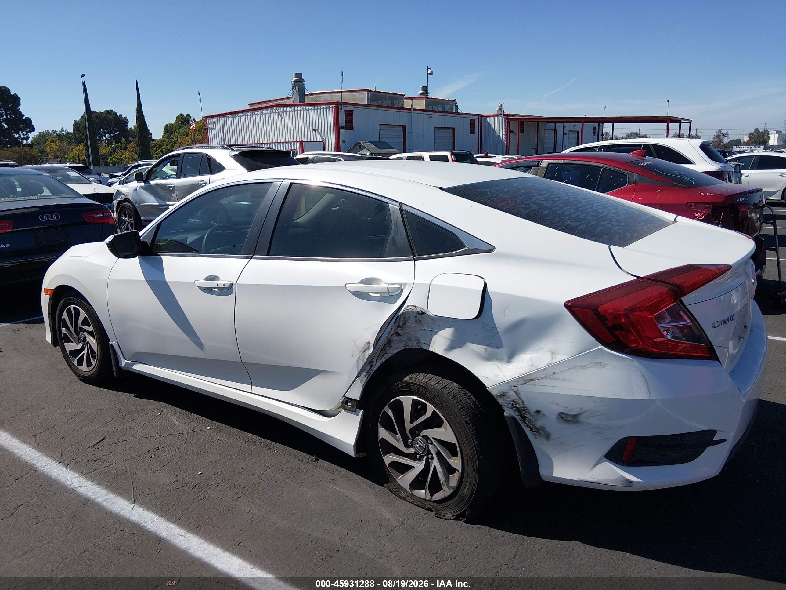 2016 Honda Civic Ex Белый vin: 2HGFC2F75GH577552