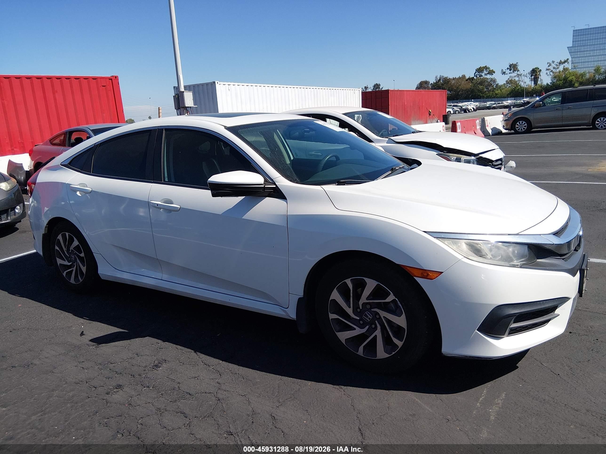 2016 Honda Civic Ex Белый vin: 2HGFC2F75GH577552