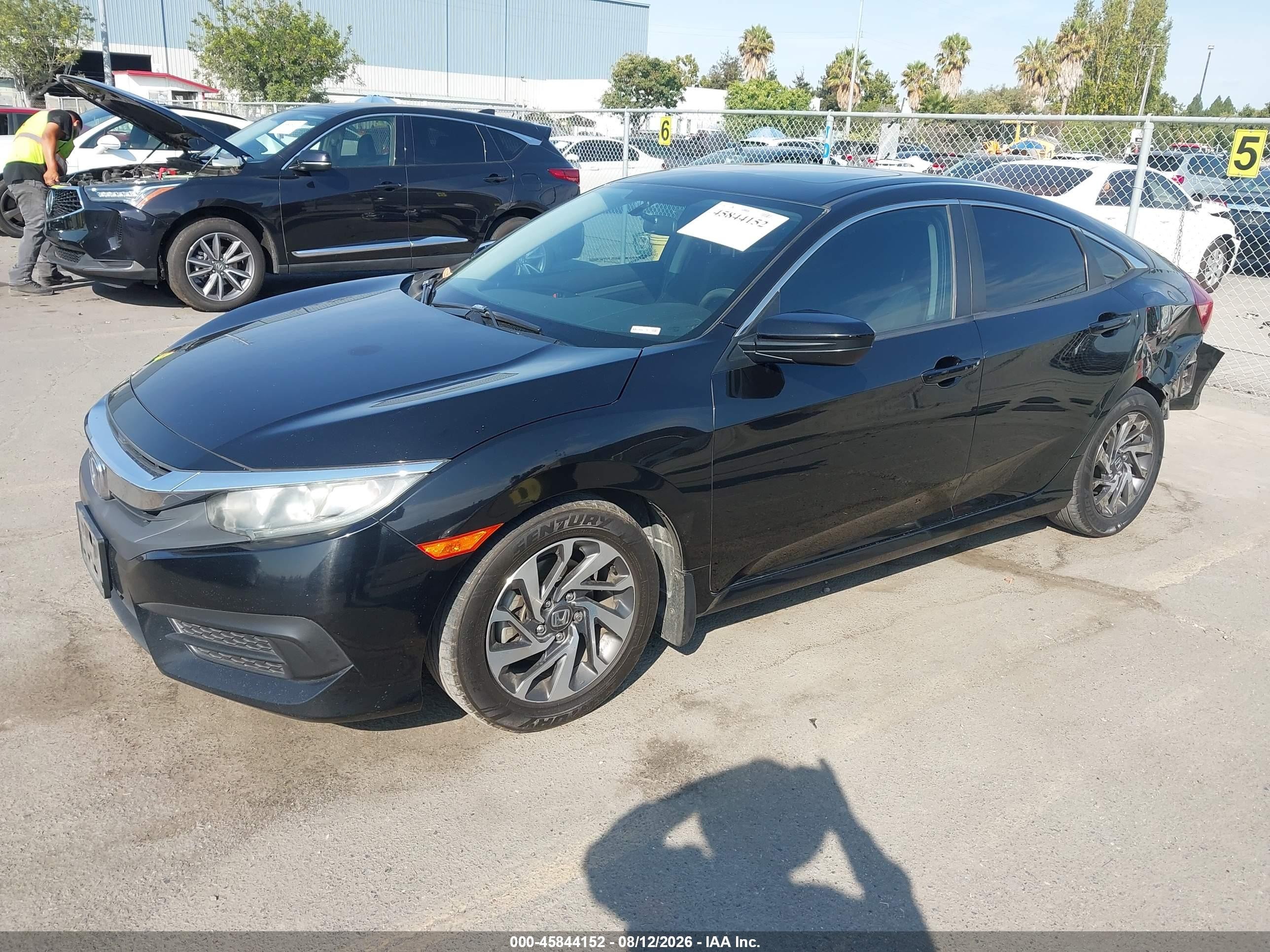 2016 Honda Civic Ex Black vin: 2HGFC2F76GH527355
