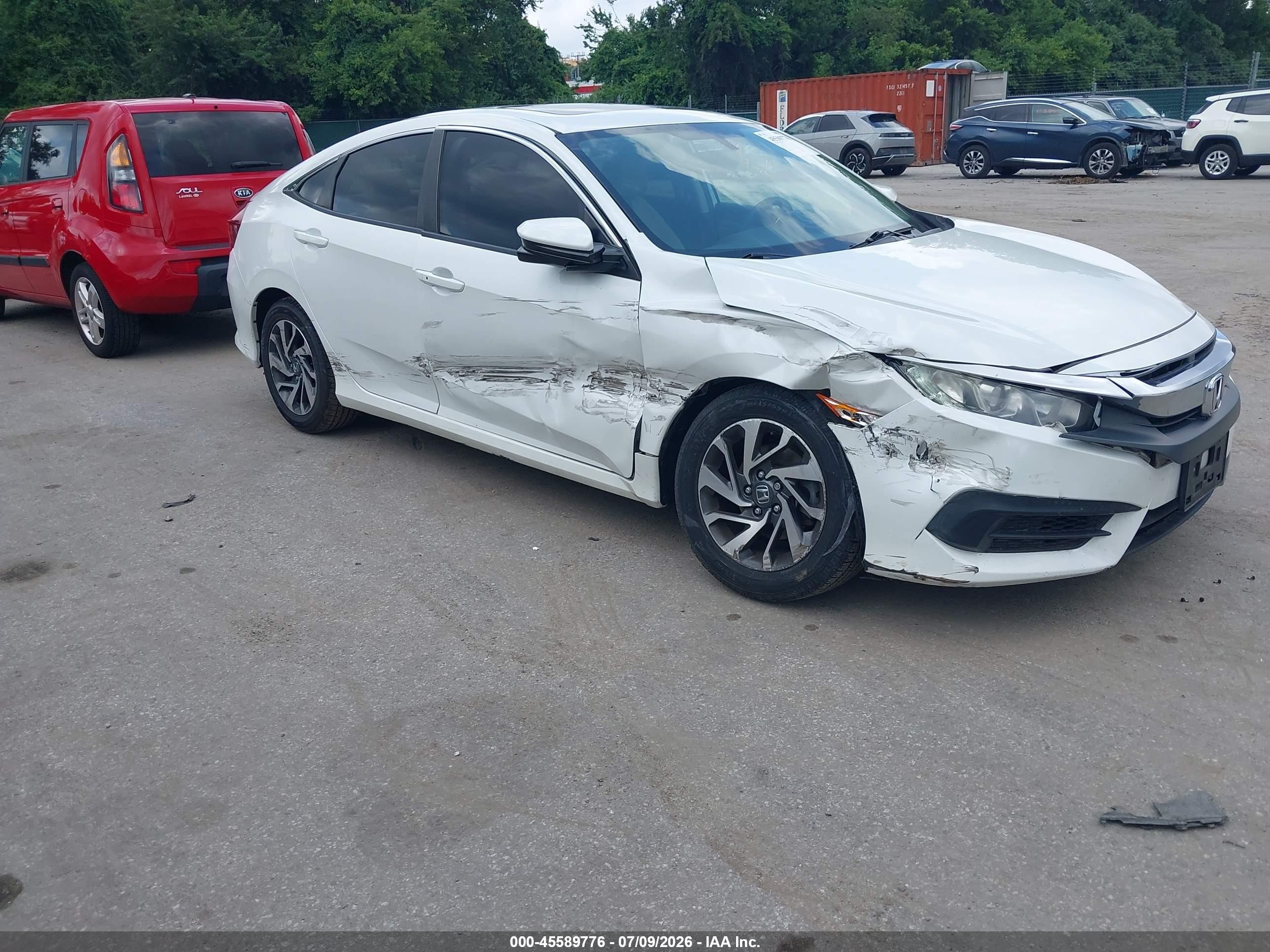 2017 Honda Civic Ex White vin: 2HGFC2F76HH519550