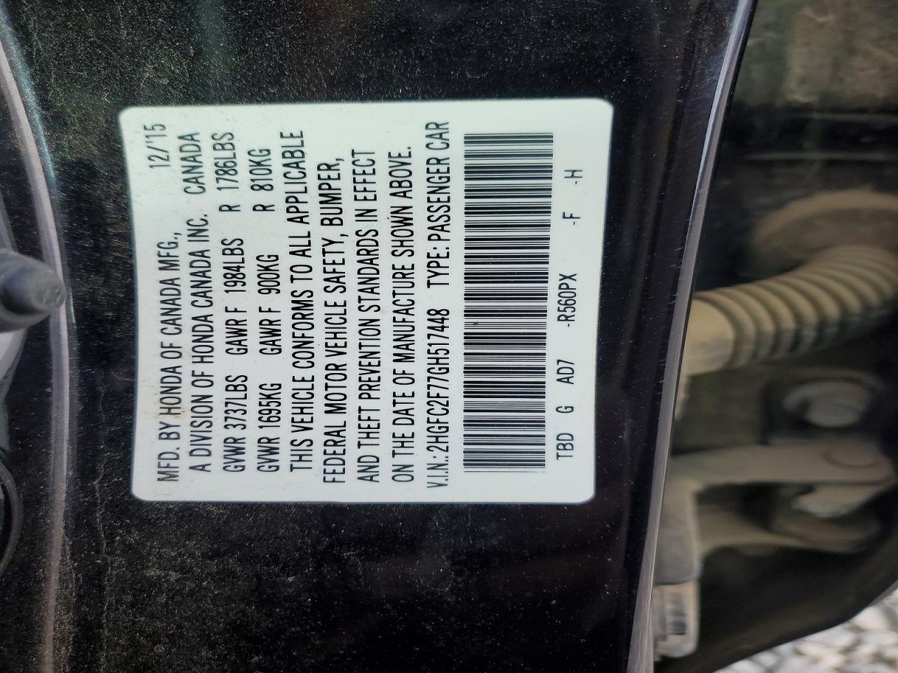 2016 Honda Civic Ex Black vin: 2HGFC2F77GH517448