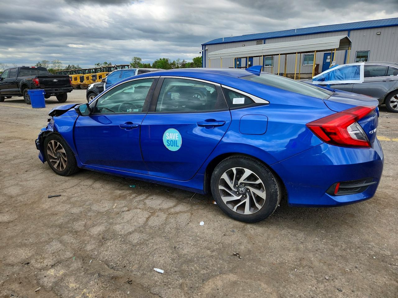 2018 Honda Civic Ex Blue vin: 2HGFC2F77JH565121