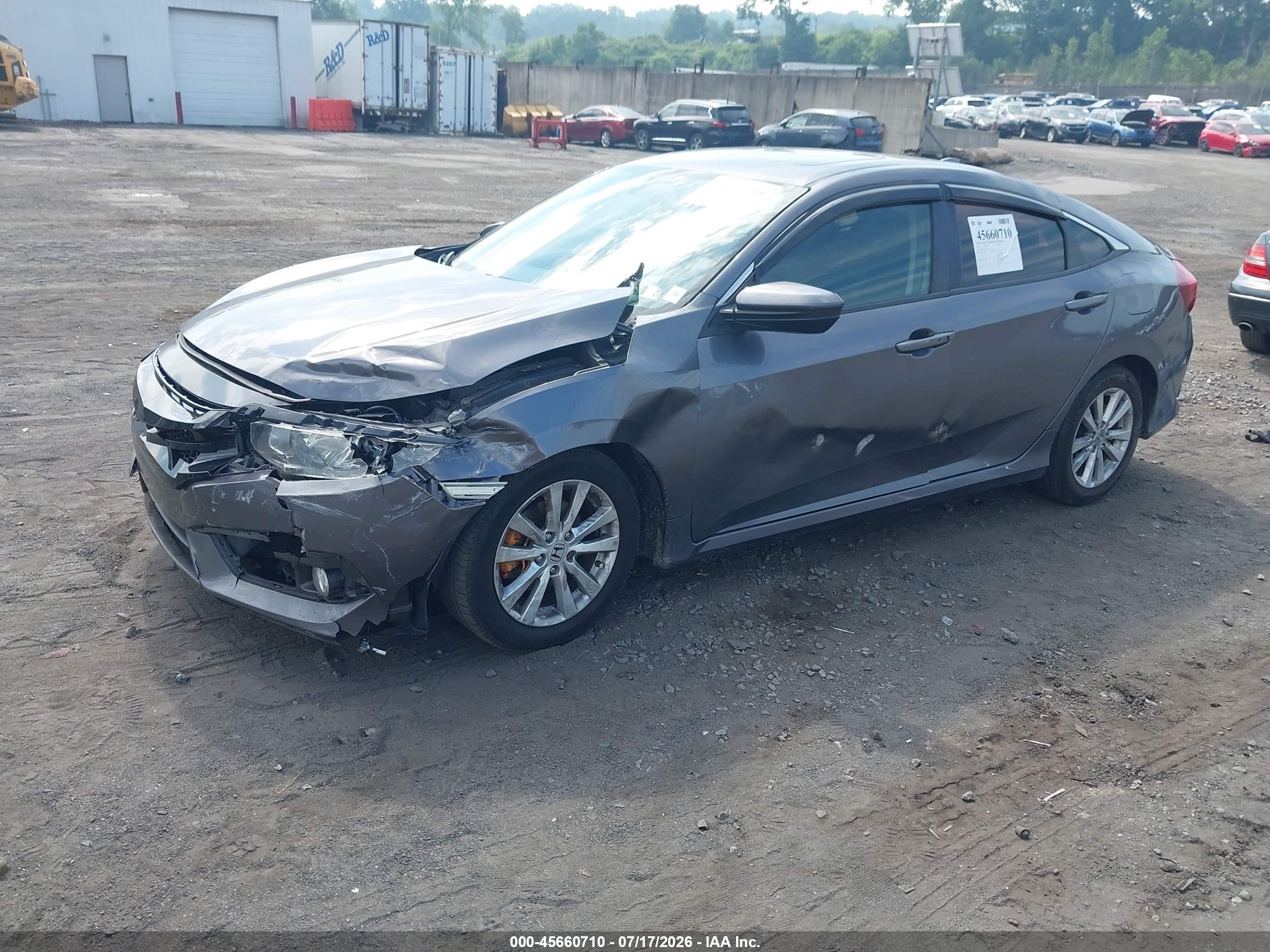 2018 Honda Civic Ex Gray vin: 2HGFC2F7XJH521128