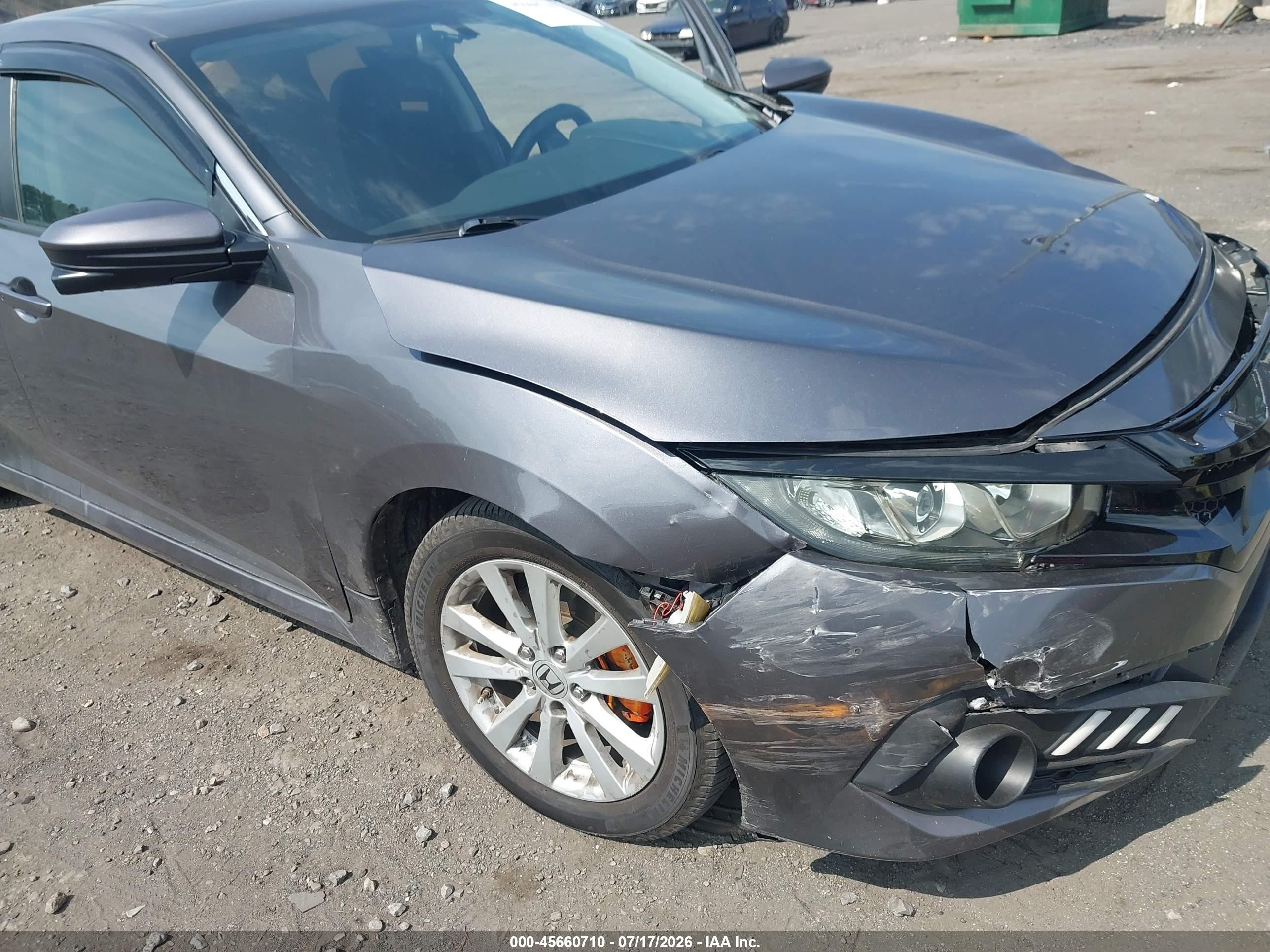 2018 Honda Civic Ex Gray vin: 2HGFC2F7XJH521128