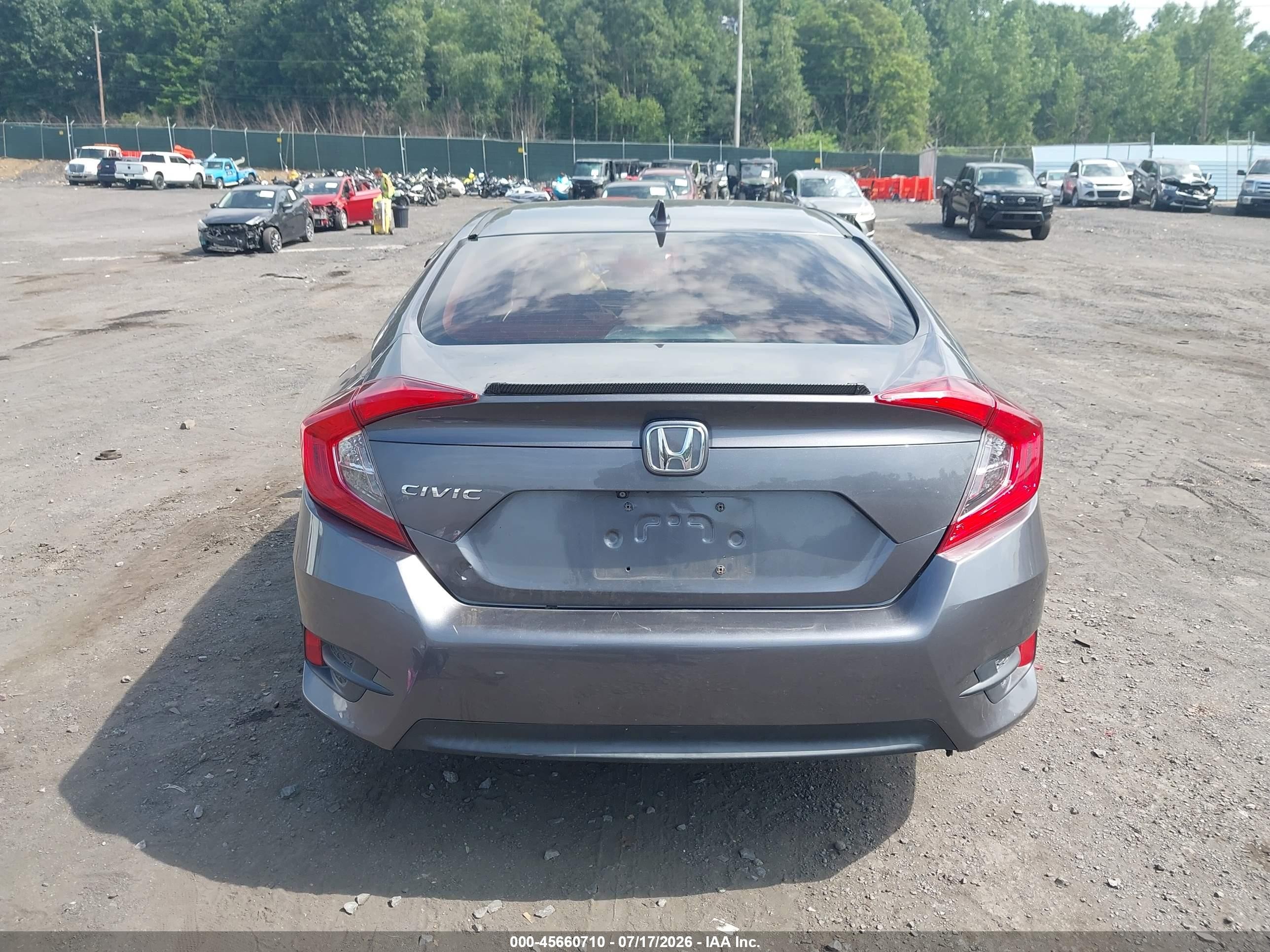 2018 Honda Civic Ex Gray vin: 2HGFC2F7XJH521128