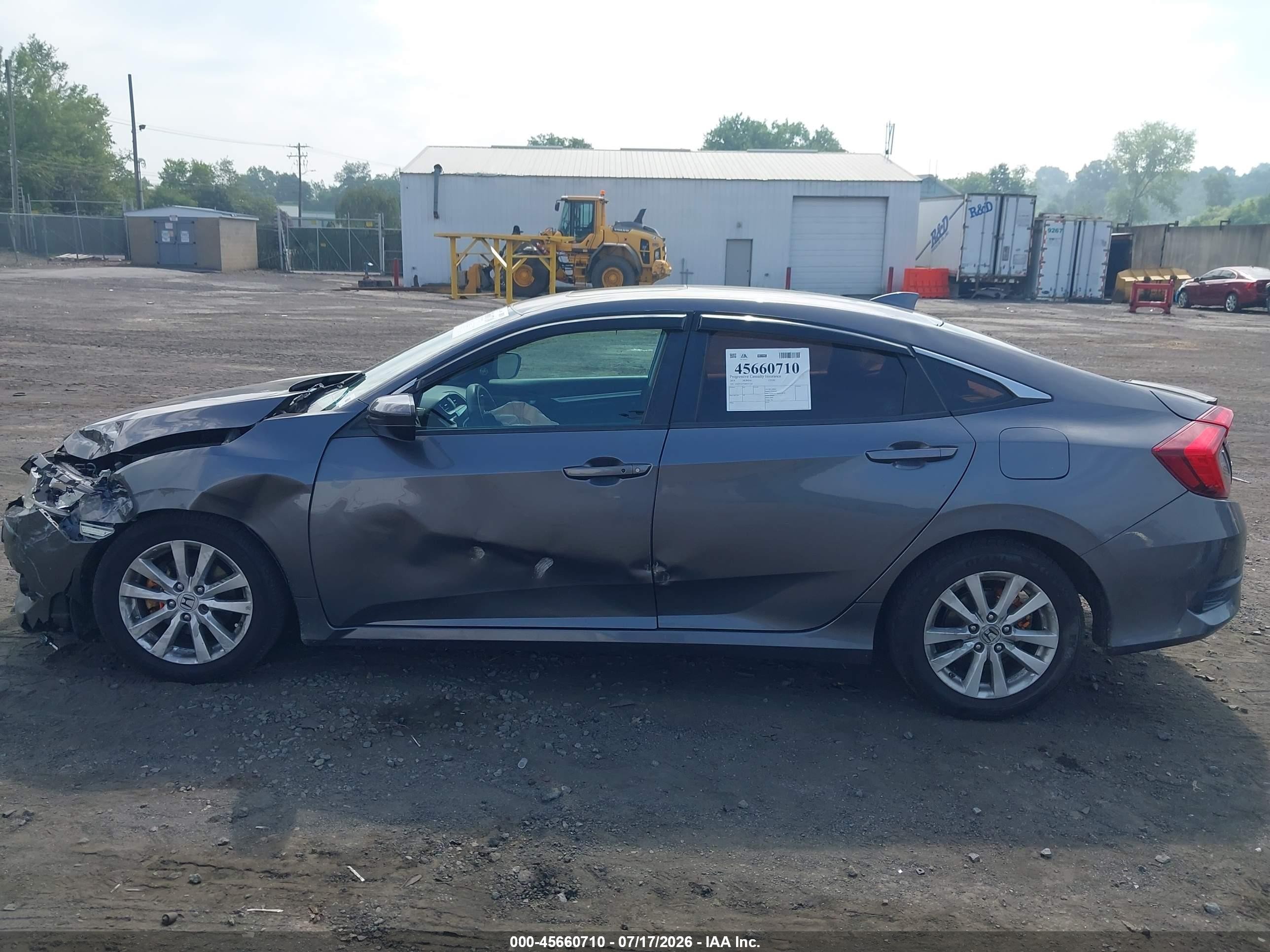 2018 Honda Civic Ex Gray vin: 2HGFC2F7XJH521128