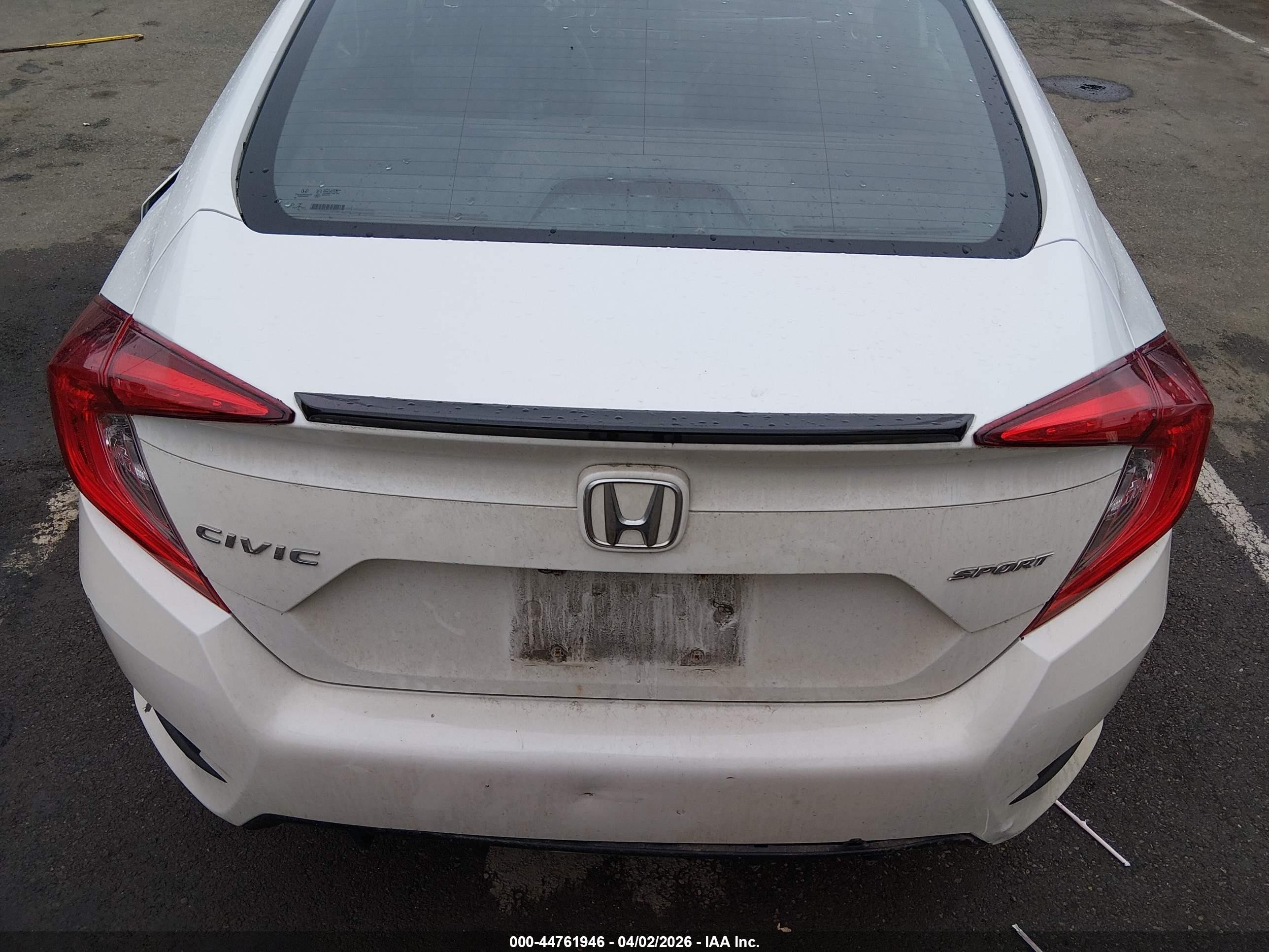 2020 Honda Civic Sport White vin: 2HGFC2F80LH597310