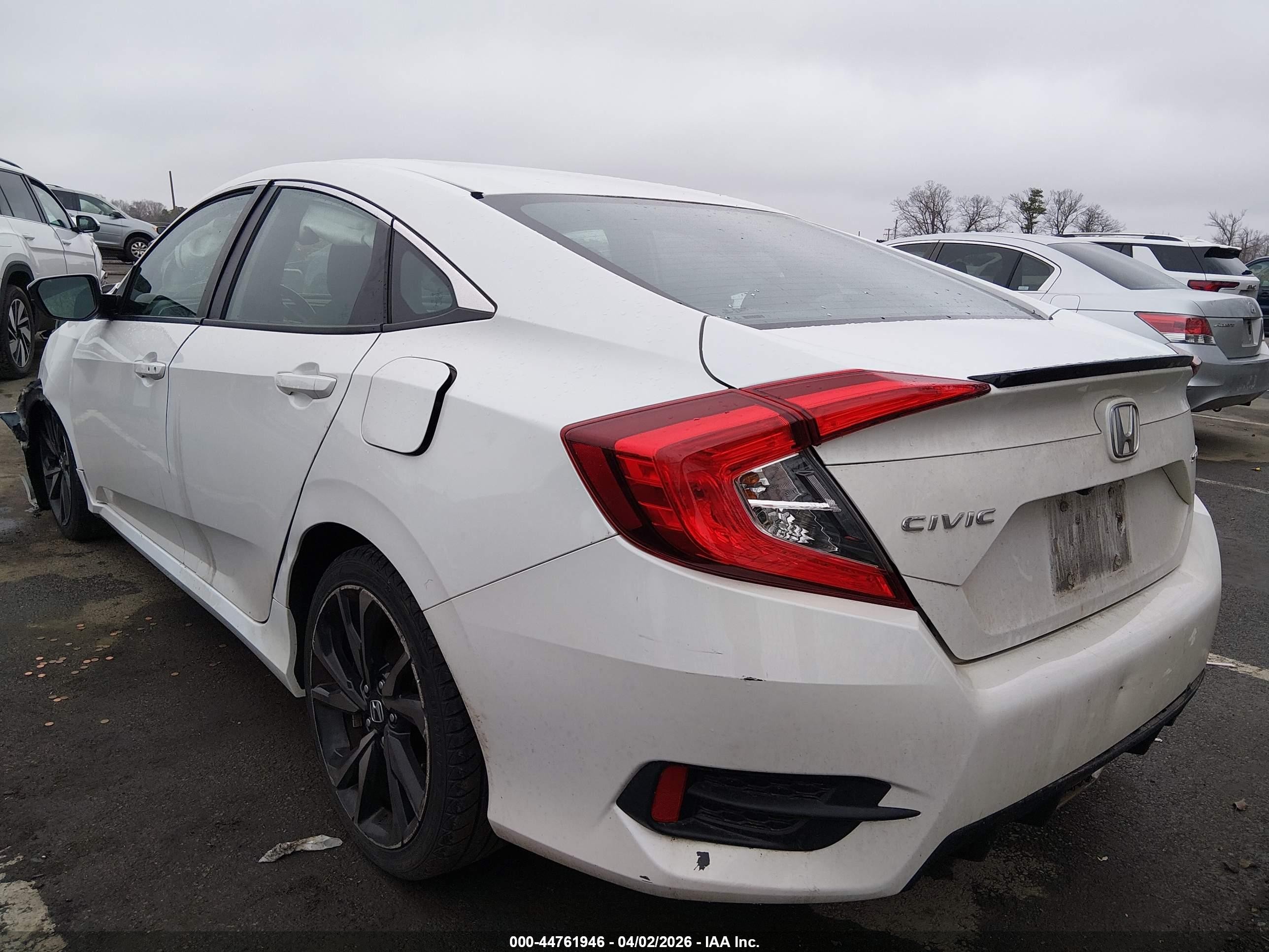 2020 Honda Civic Sport White vin: 2HGFC2F80LH597310