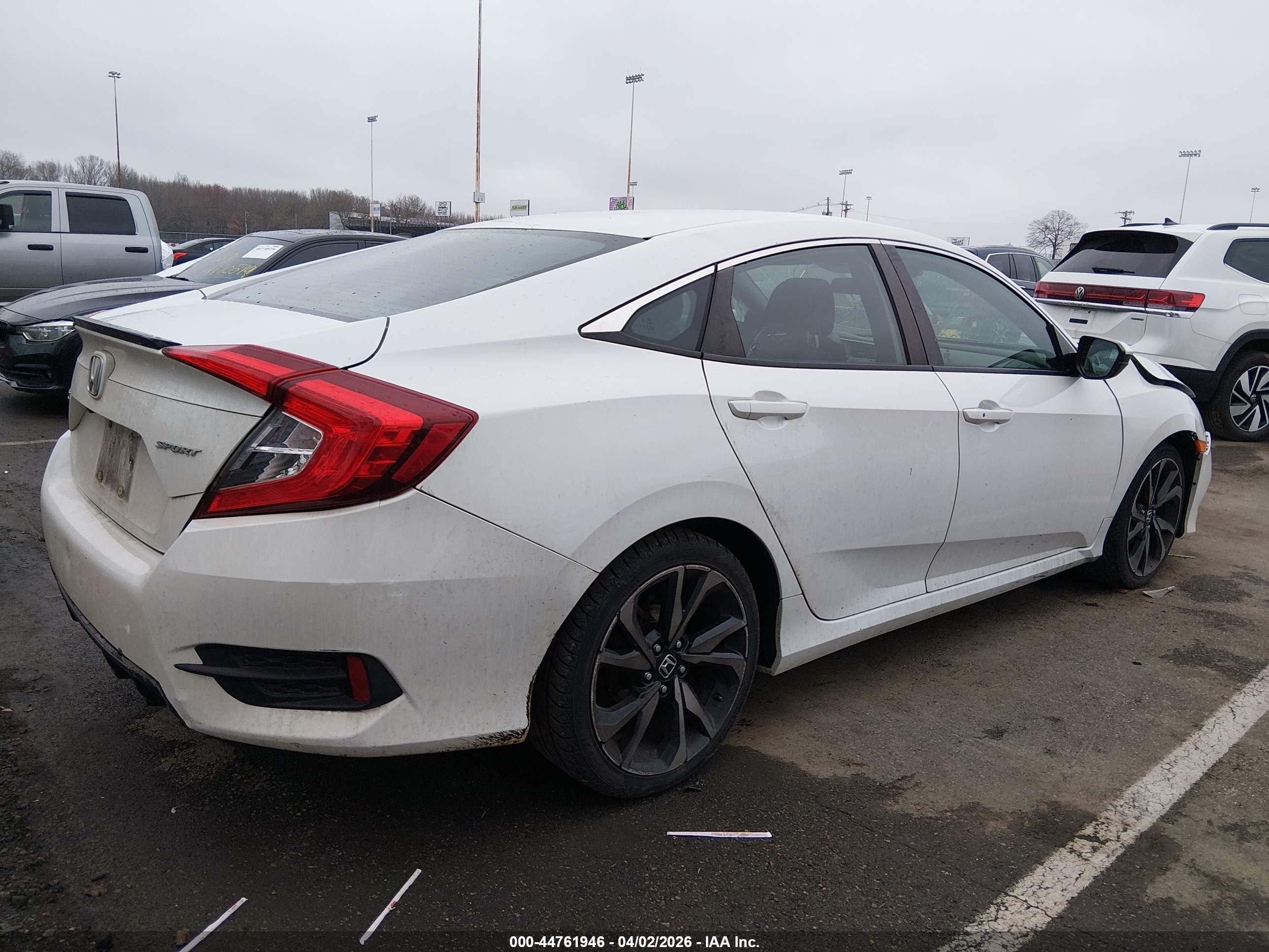 2020 Honda Civic Sport White vin: 2HGFC2F80LH597310