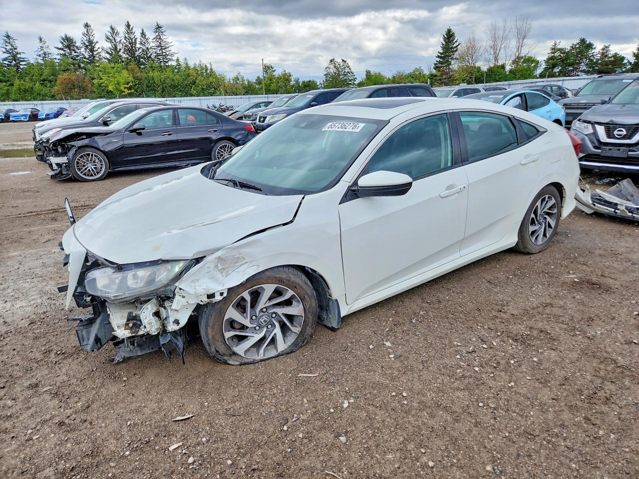 2017 Honda Civic Ex White vin: 2HGFC2F81HH024083