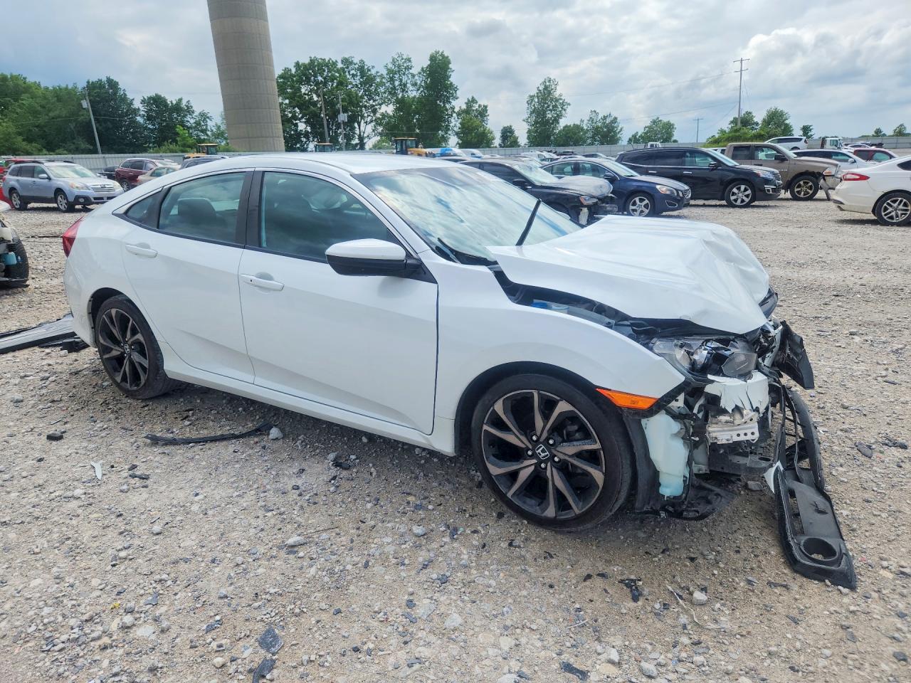 2020 Honda Civic Sport White vin: 2HGFC2F81LH578104