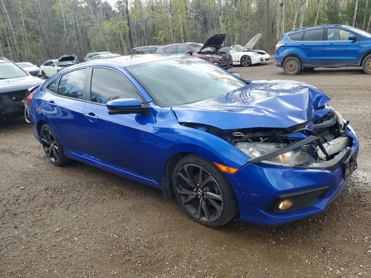 2019 Honda Civic Sport Синий vin: 2HGFC2F82KH024665