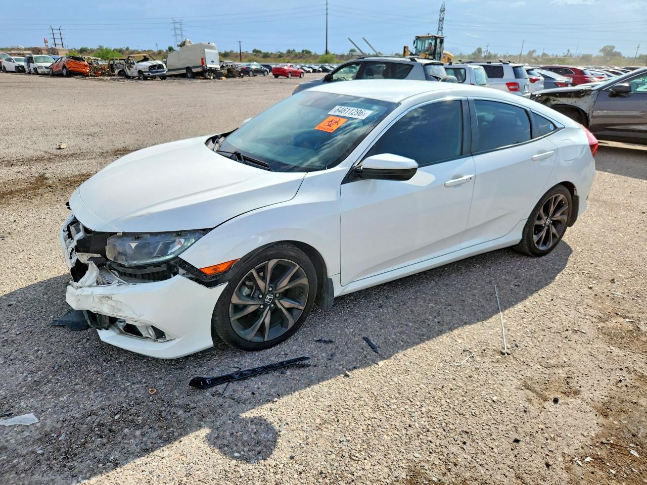 2019 Honda Civic Sport White vin: 2HGFC2F82KH503703
