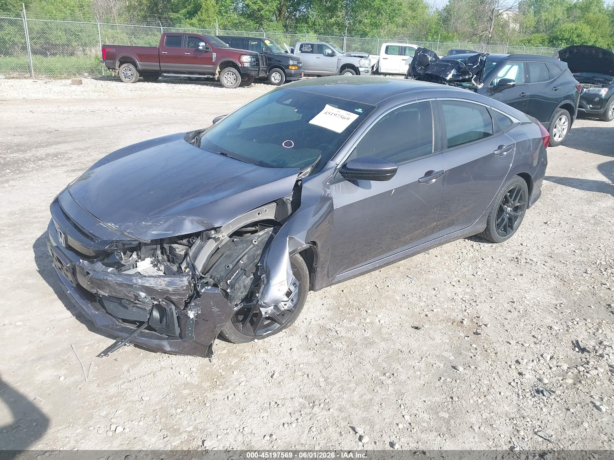 2019 Honda Civic Sport Gray vin: 2HGFC2F82KH596612