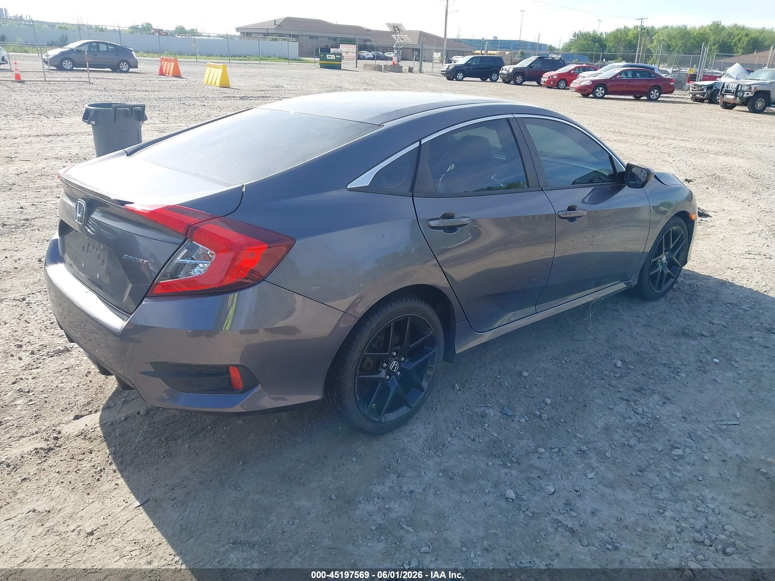 2019 Honda Civic Sport Gray vin: 2HGFC2F82KH596612