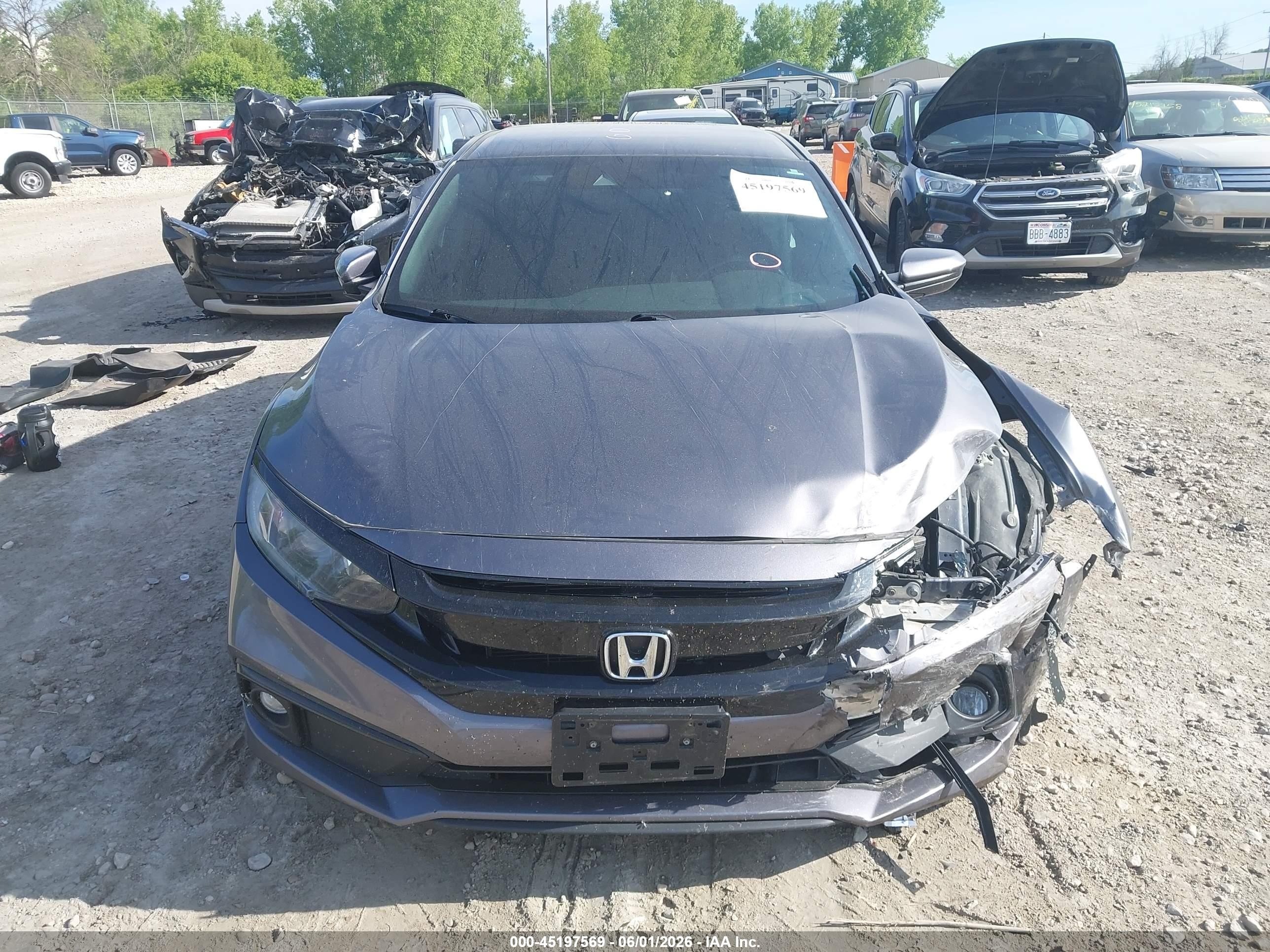 2019 Honda Civic Sport Gray vin: 2HGFC2F82KH596612