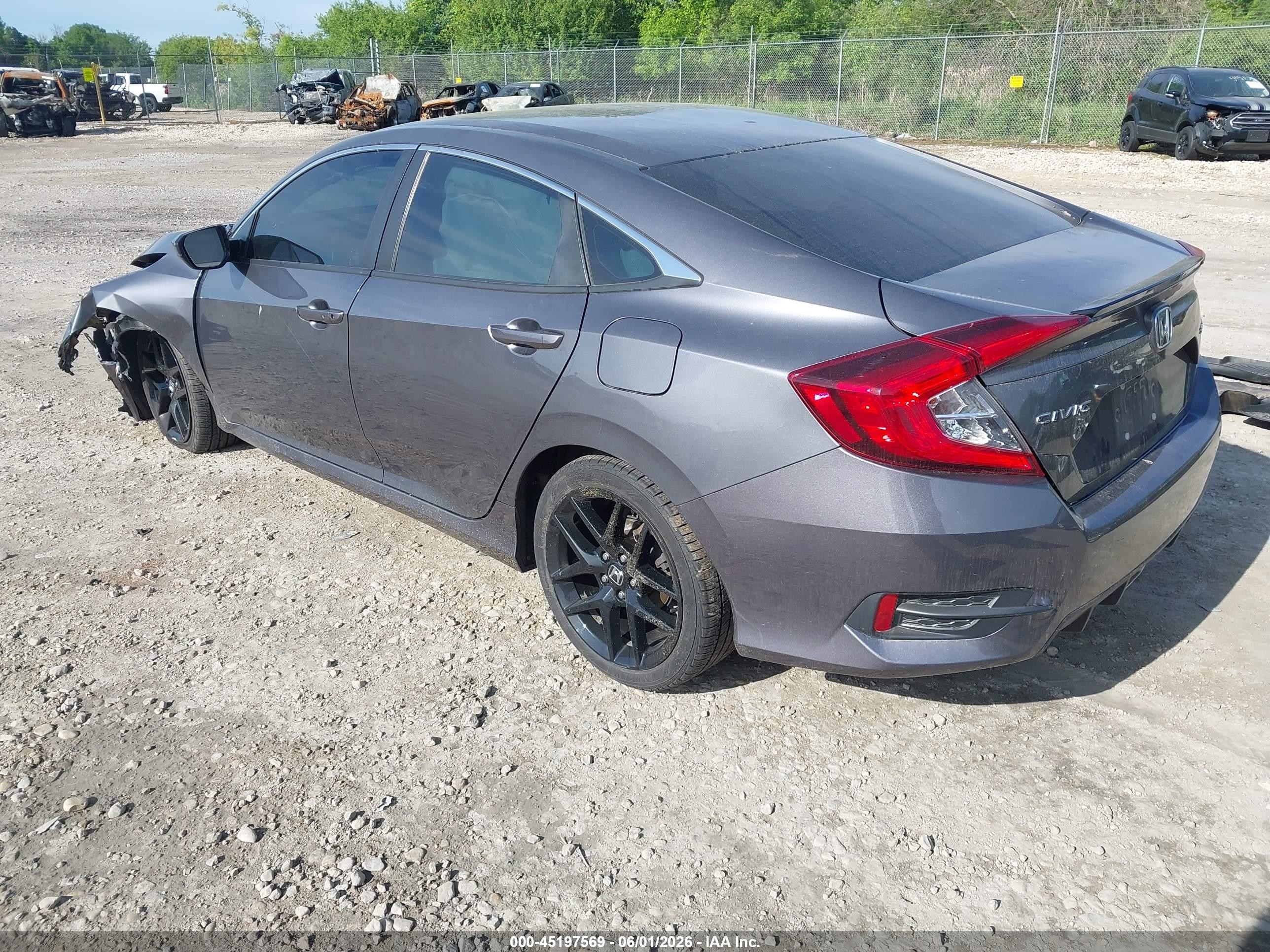 2019 Honda Civic Sport Gray vin: 2HGFC2F82KH596612