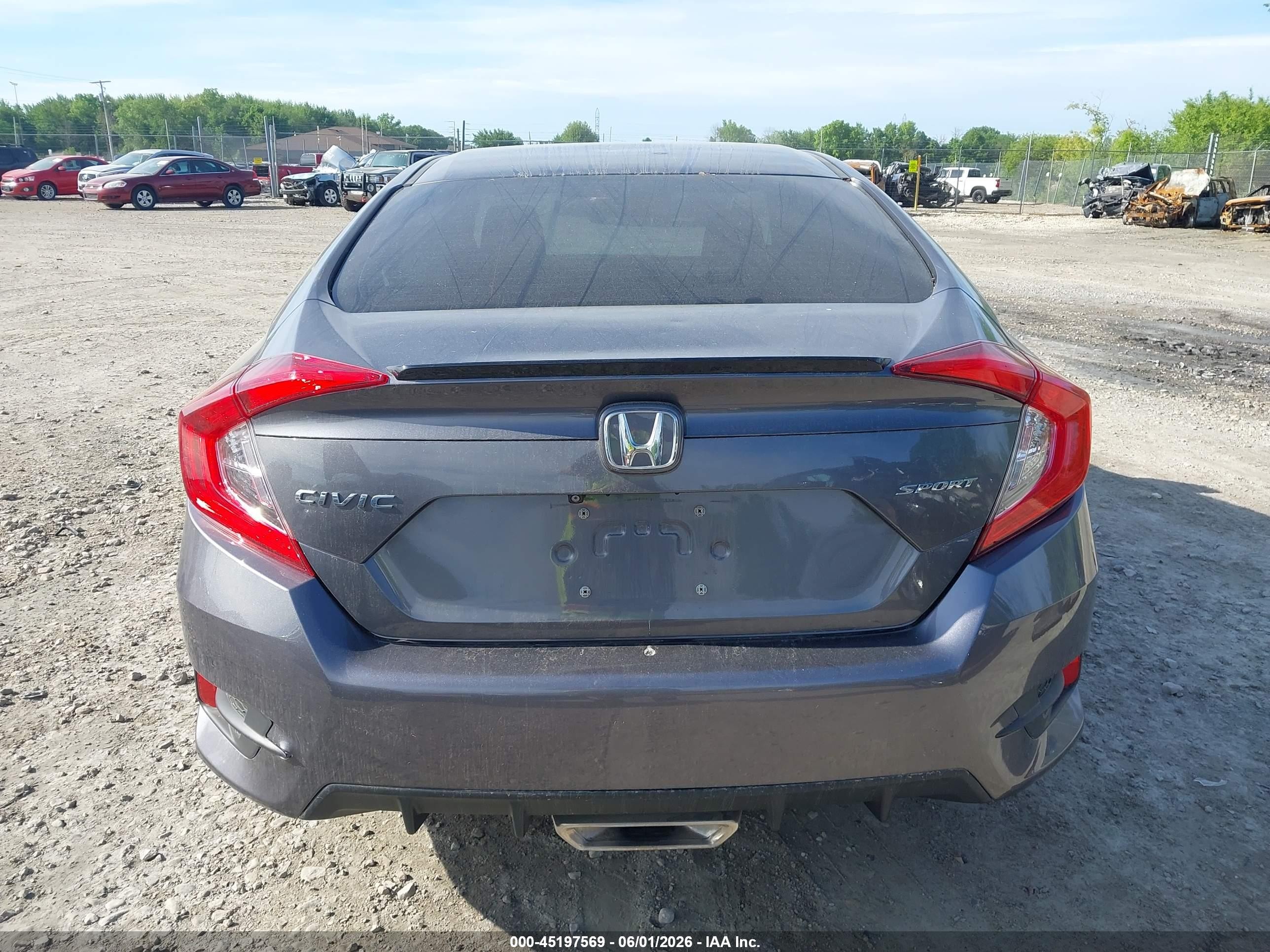 2019 Honda Civic Sport Gray vin: 2HGFC2F82KH596612