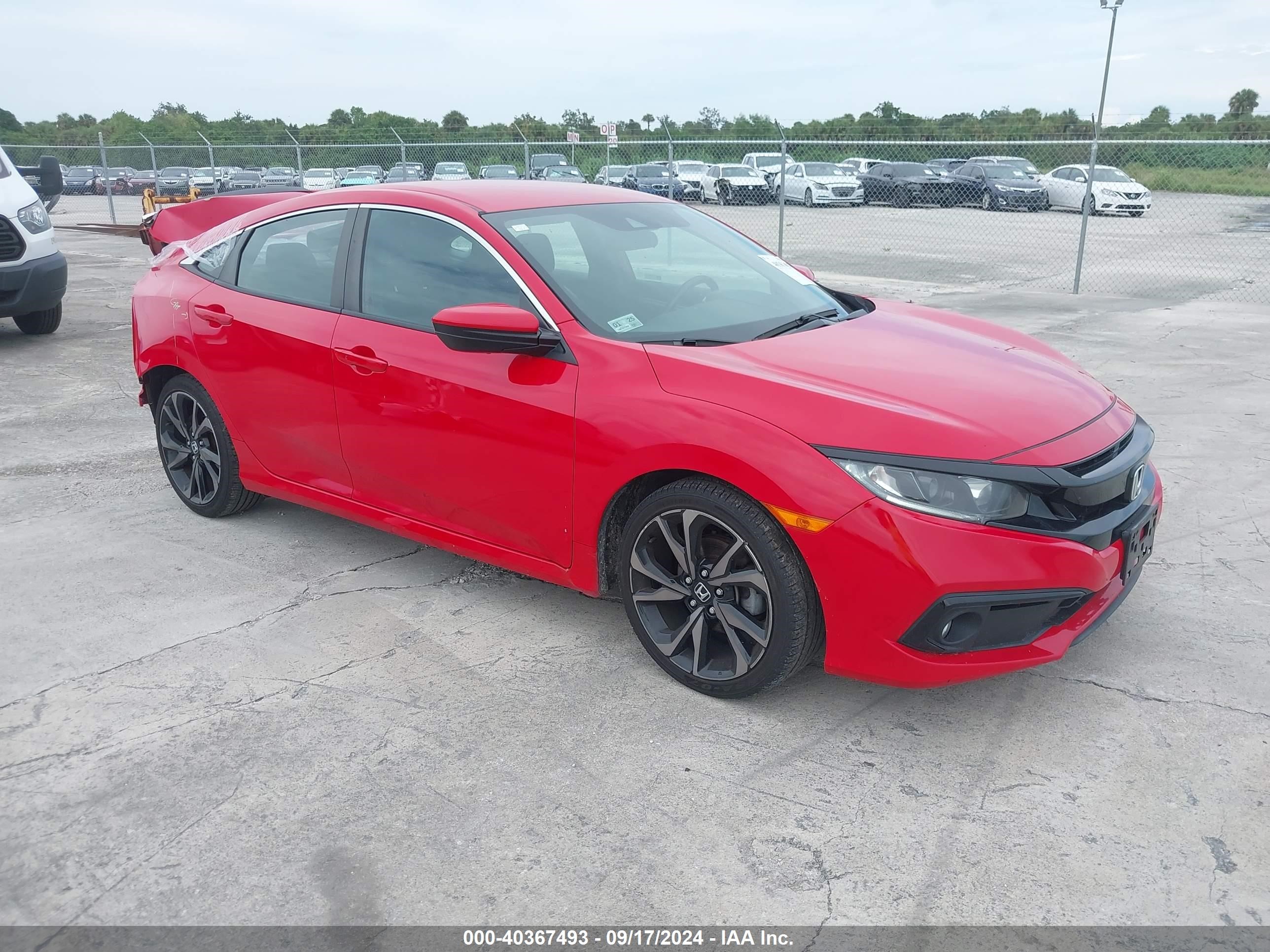 2020 Honda Civic Sport Красный vin: 2HGFC2F82LH518204