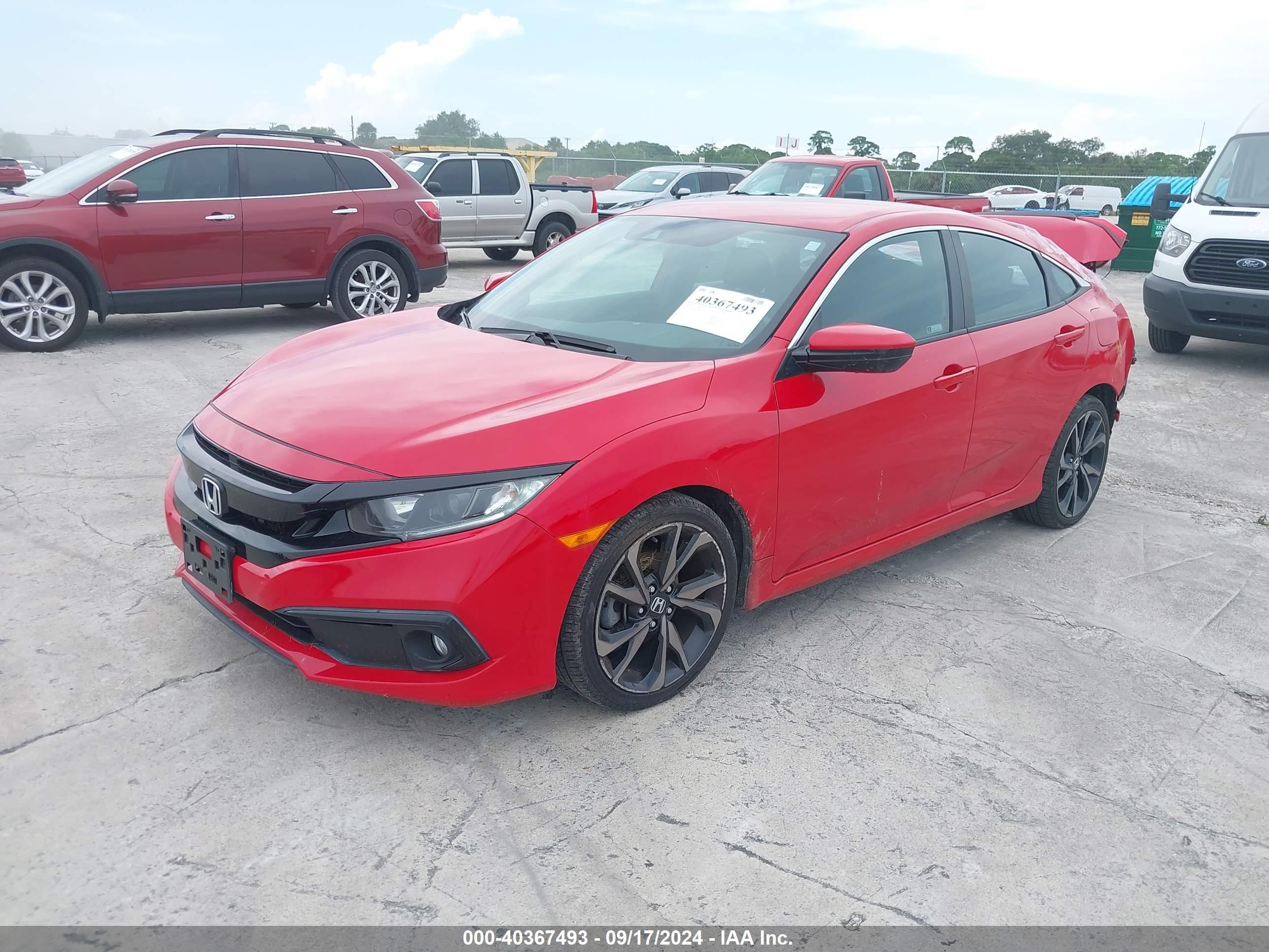 2020 Honda Civic Sport Red vin: 2HGFC2F82LH518204