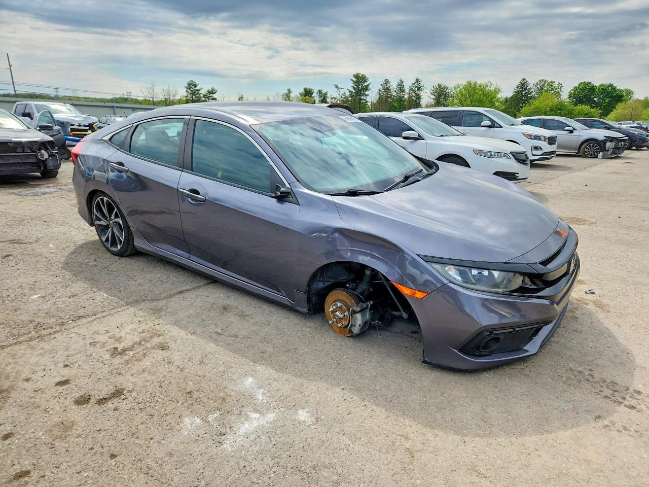 2020 Honda Civic Sport Серый vin: 2HGFC2F83LH525548
