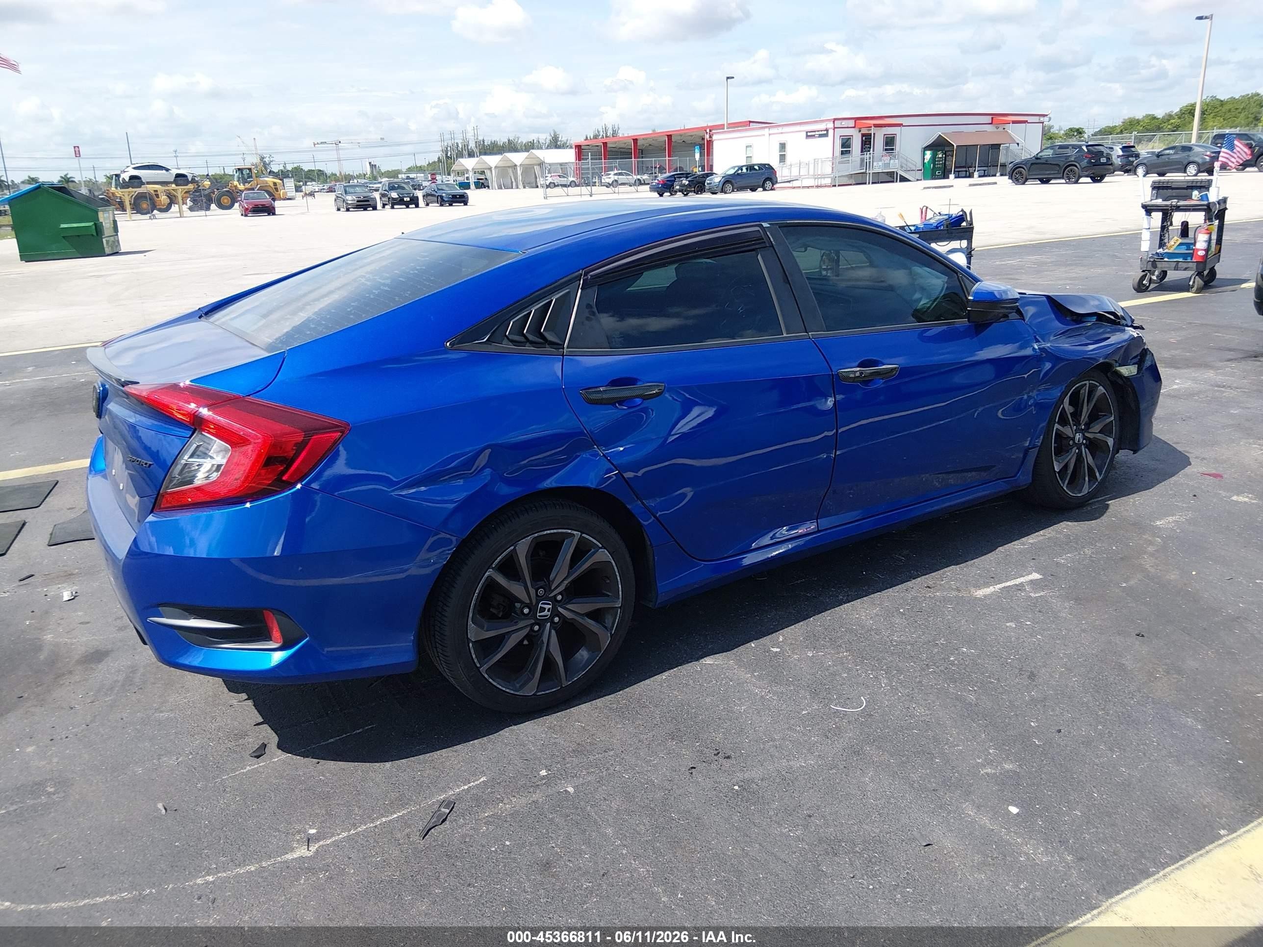2020 Honda Civic Sport Синий vin: 2HGFC2F83LH584521