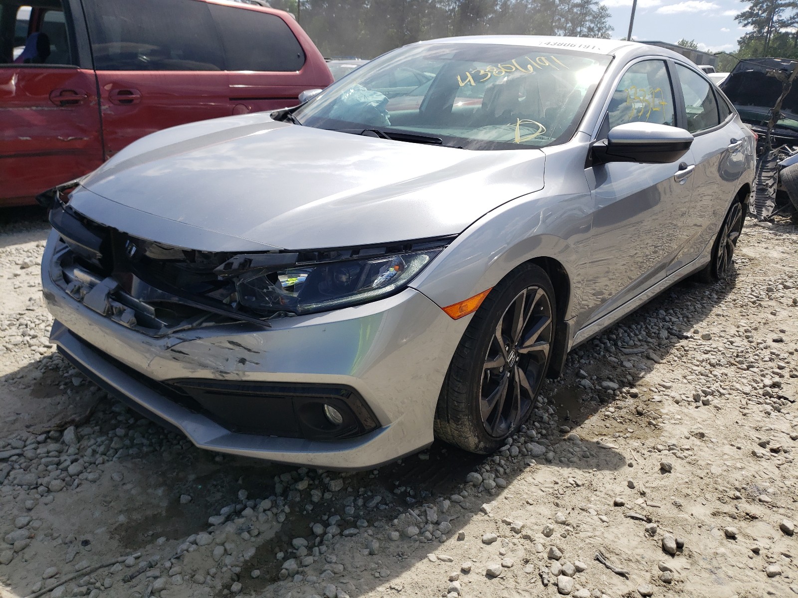 2019 Honda Civic Sport Серебряный vin: 2HGFC2F84KH600448