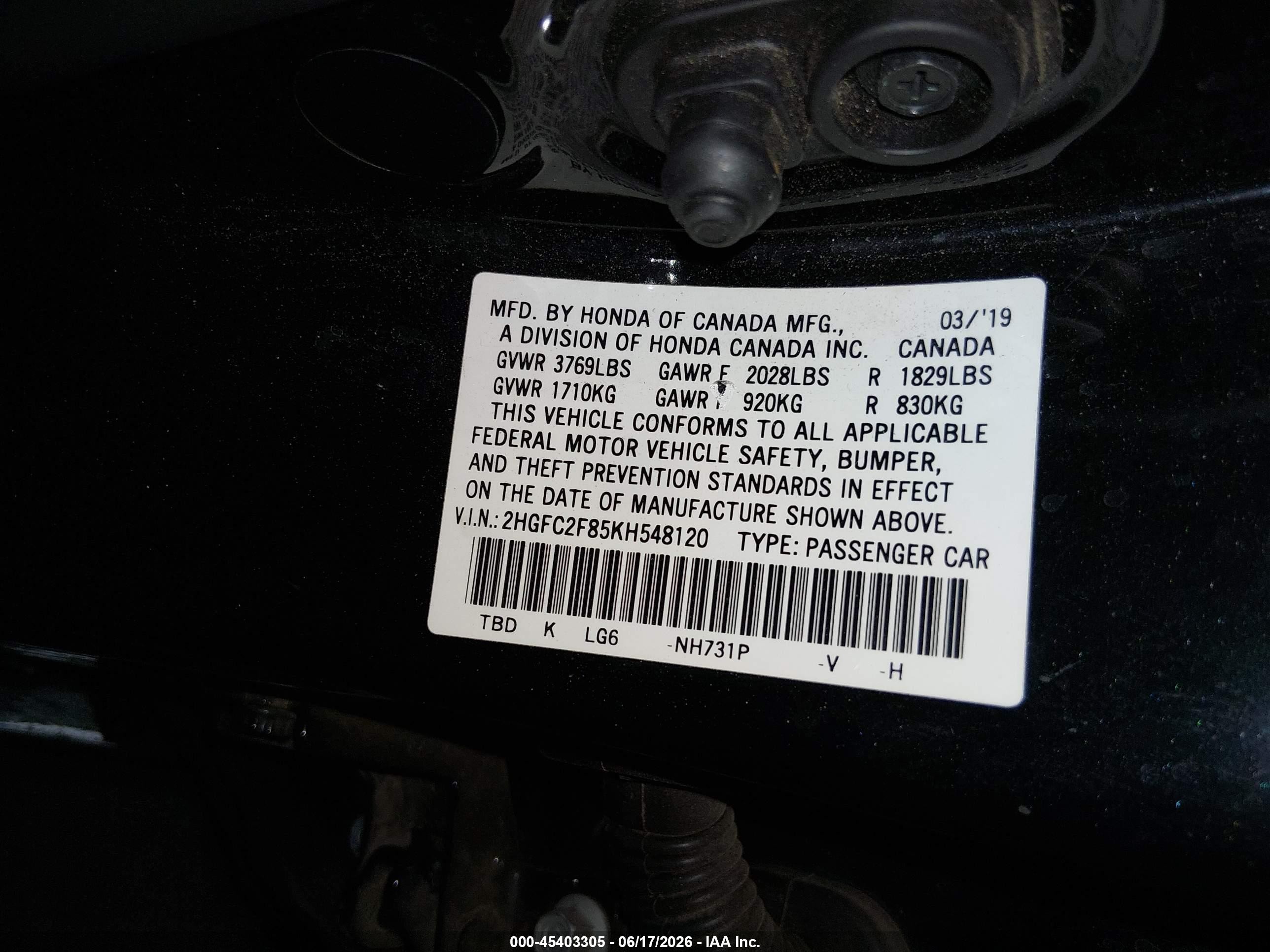 2019 Honda Civic Sport Black vin: 2HGFC2F85KH548120