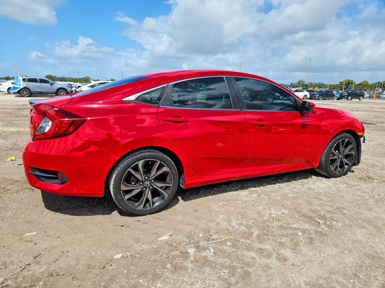 2019 Honda Civic Sport Red vin: 2HGFC2F85KH578279