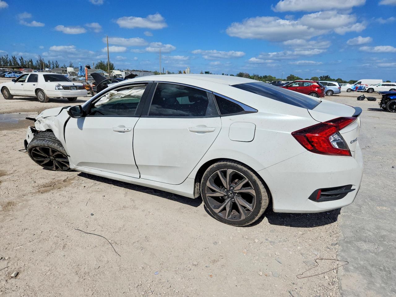 2020 Honda Civic Sport White vin: 2HGFC2F86LH514446
