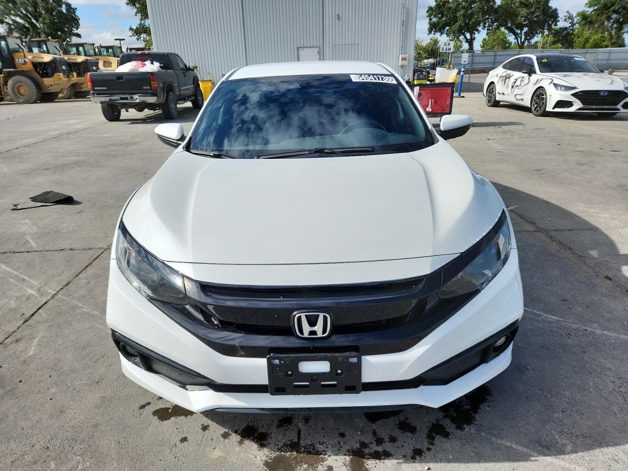 2021 Honda Civic Sport White vin: 2HGFC2F86MH517526 Damage: Grille, Chipped, 2