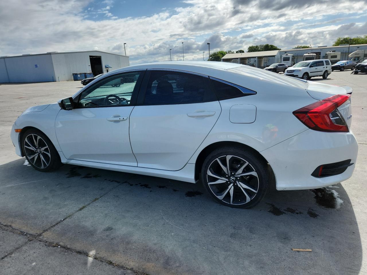 2021 Honda Civic Sport White vin: 2HGFC2F86MH517526 Damage: Left Rear Door, Heavy Scratch, 1/8 To 1/2 Inch