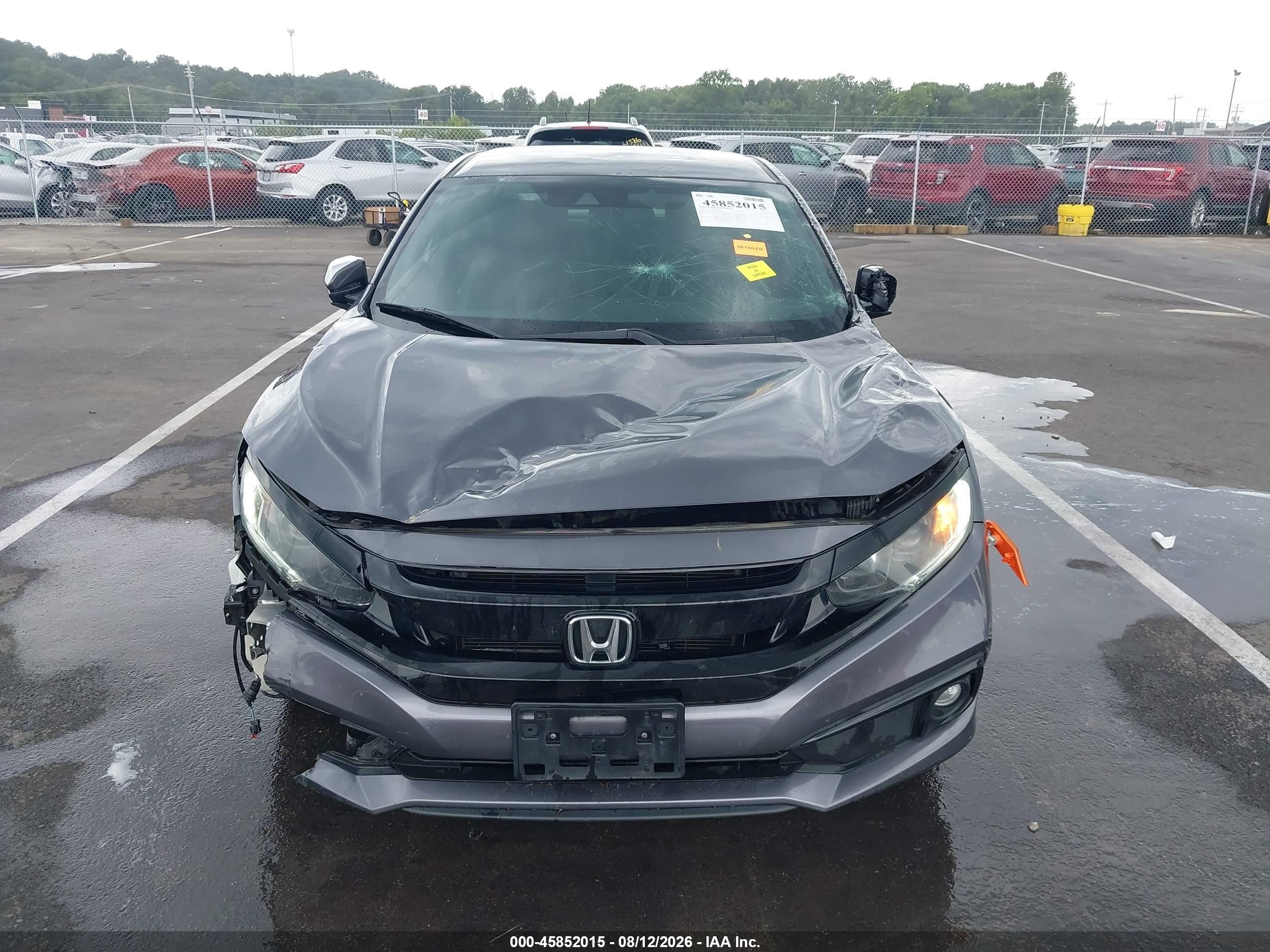 2020 Honda Civic Sport Серый vin: 2HGFC2F87LH513287
