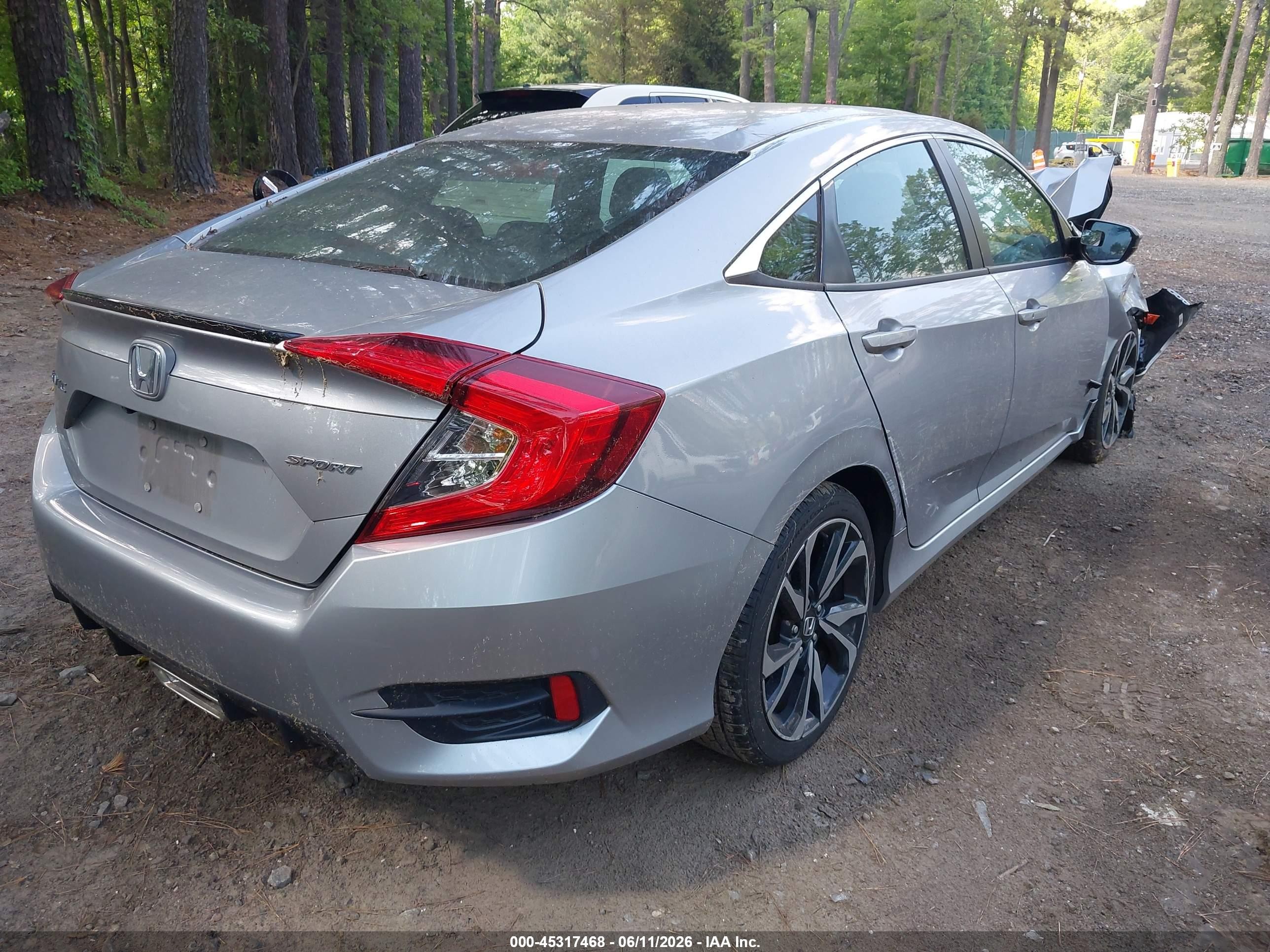 2019 Honda Civic Sport Gray vin: 2HGFC2F88KH600758