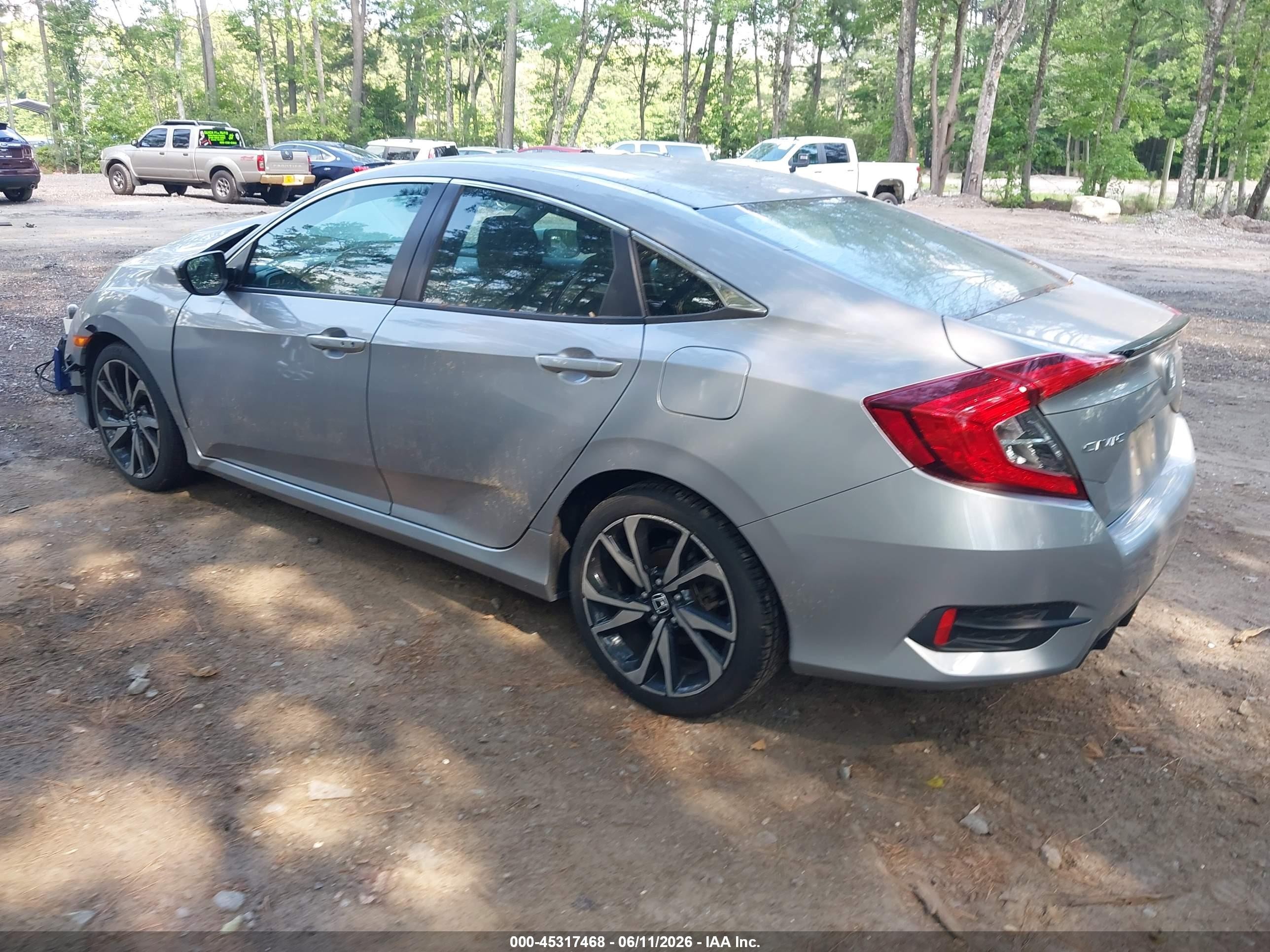 2019 Honda Civic Sport Gray vin: 2HGFC2F88KH600758
