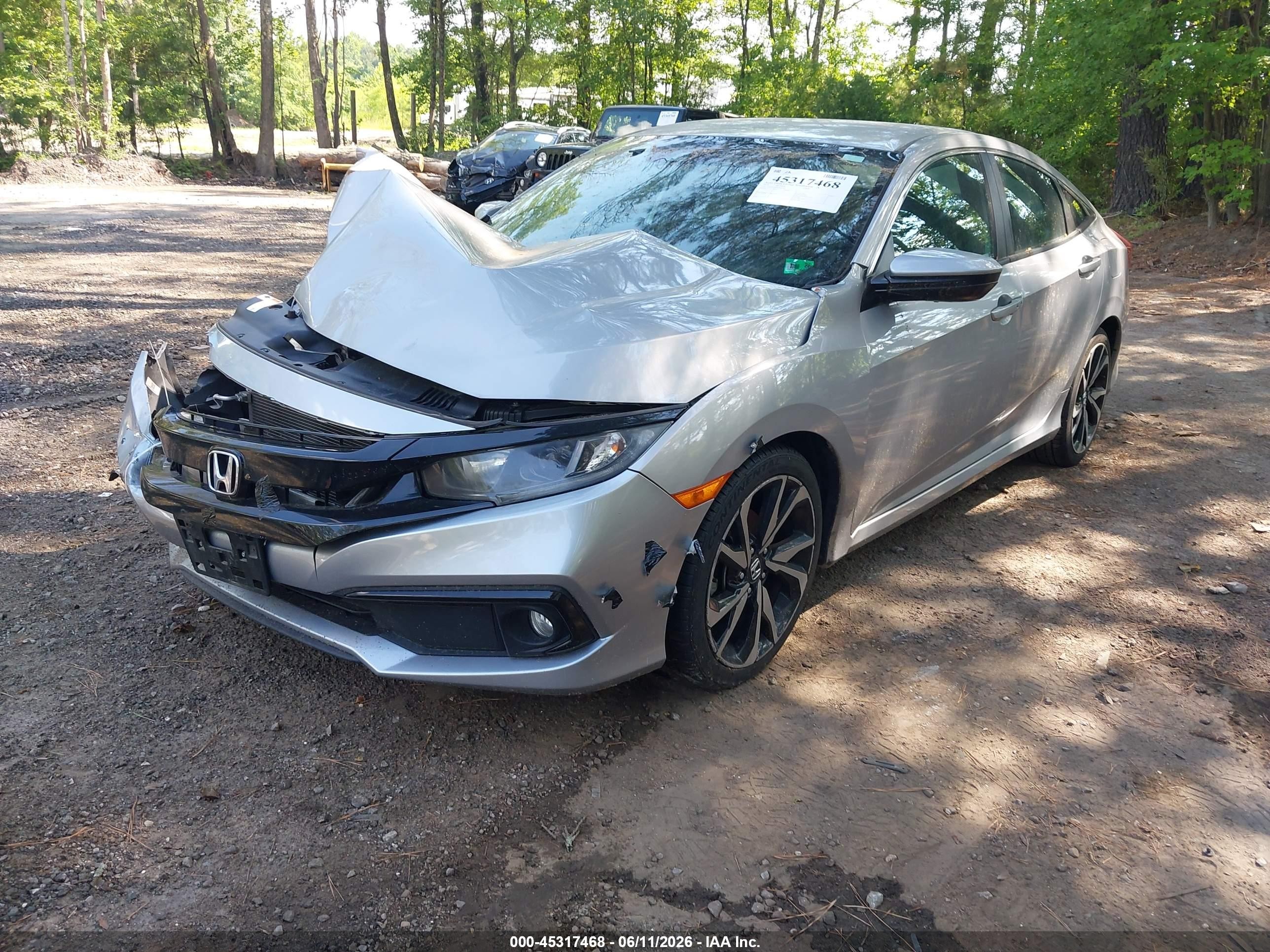 2019 Honda Civic Sport Gray vin: 2HGFC2F88KH600758