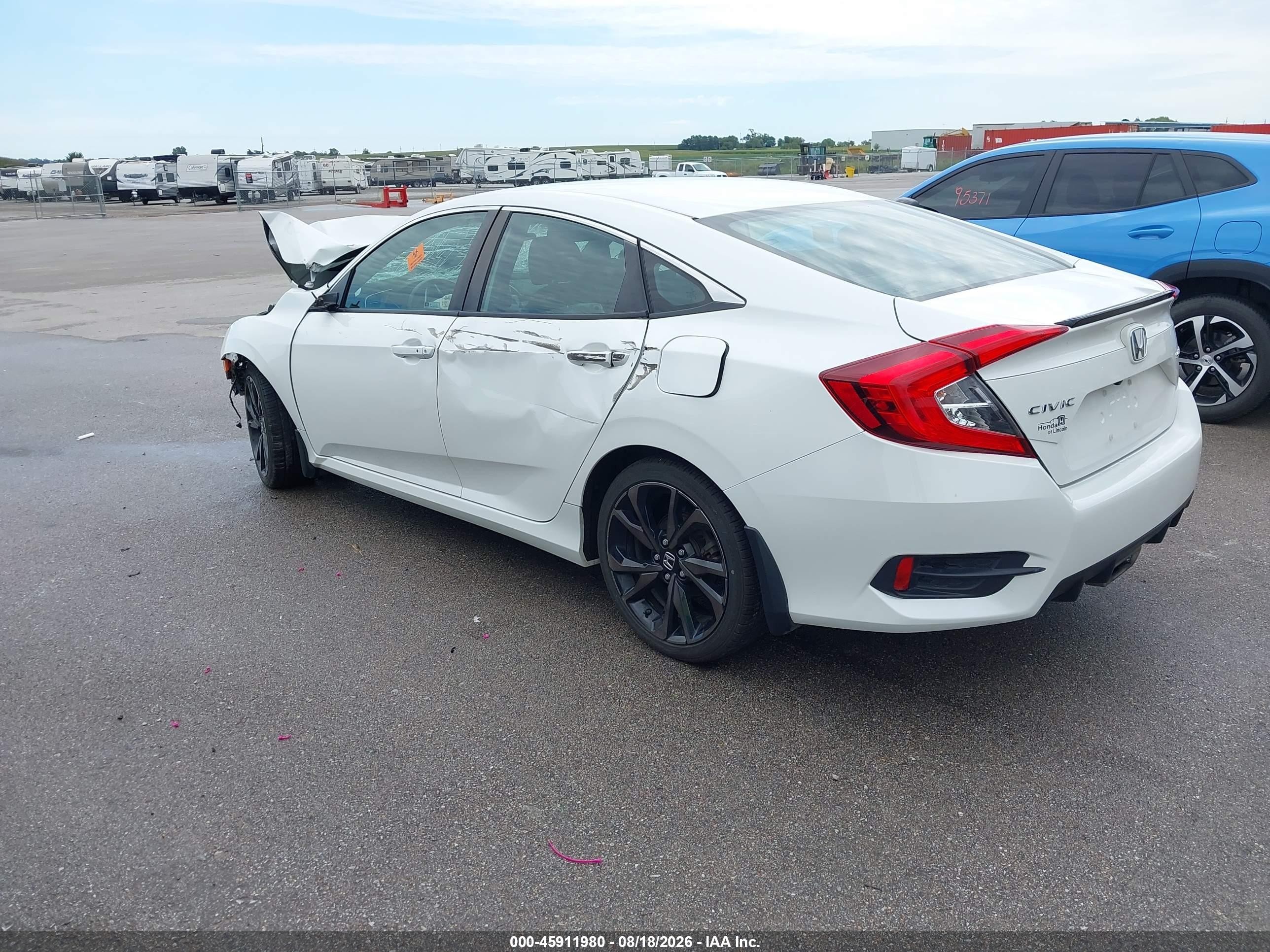2020 Honda Civic Sport White vin: 2HGFC2F88LH602088